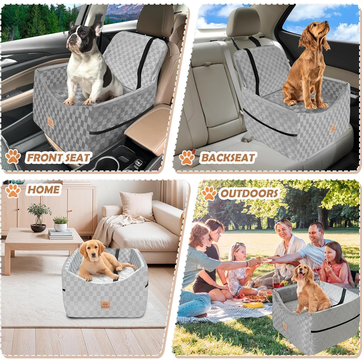 Asiento de Coche Elevador para Perros Zuffeloria Gris hasta 15.88 kg