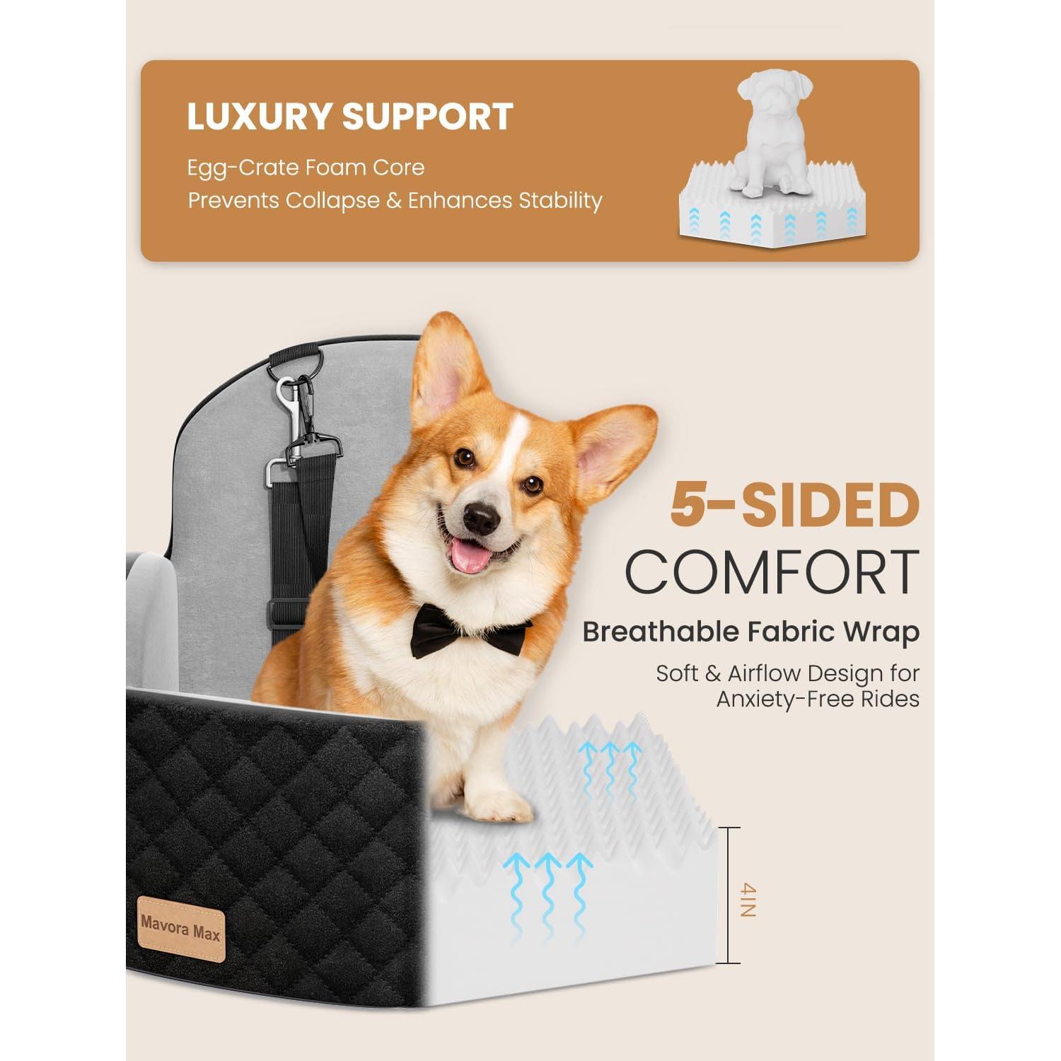 Asiento Elevador para Perros Mavora Max B-G Negro/Gris 49.5cm