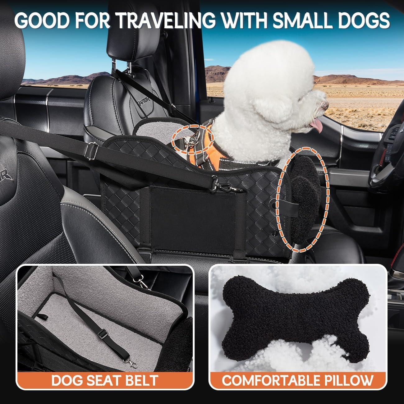 Asiento de perro para consola central TKYZ cuero negro 22.8x24.1cm