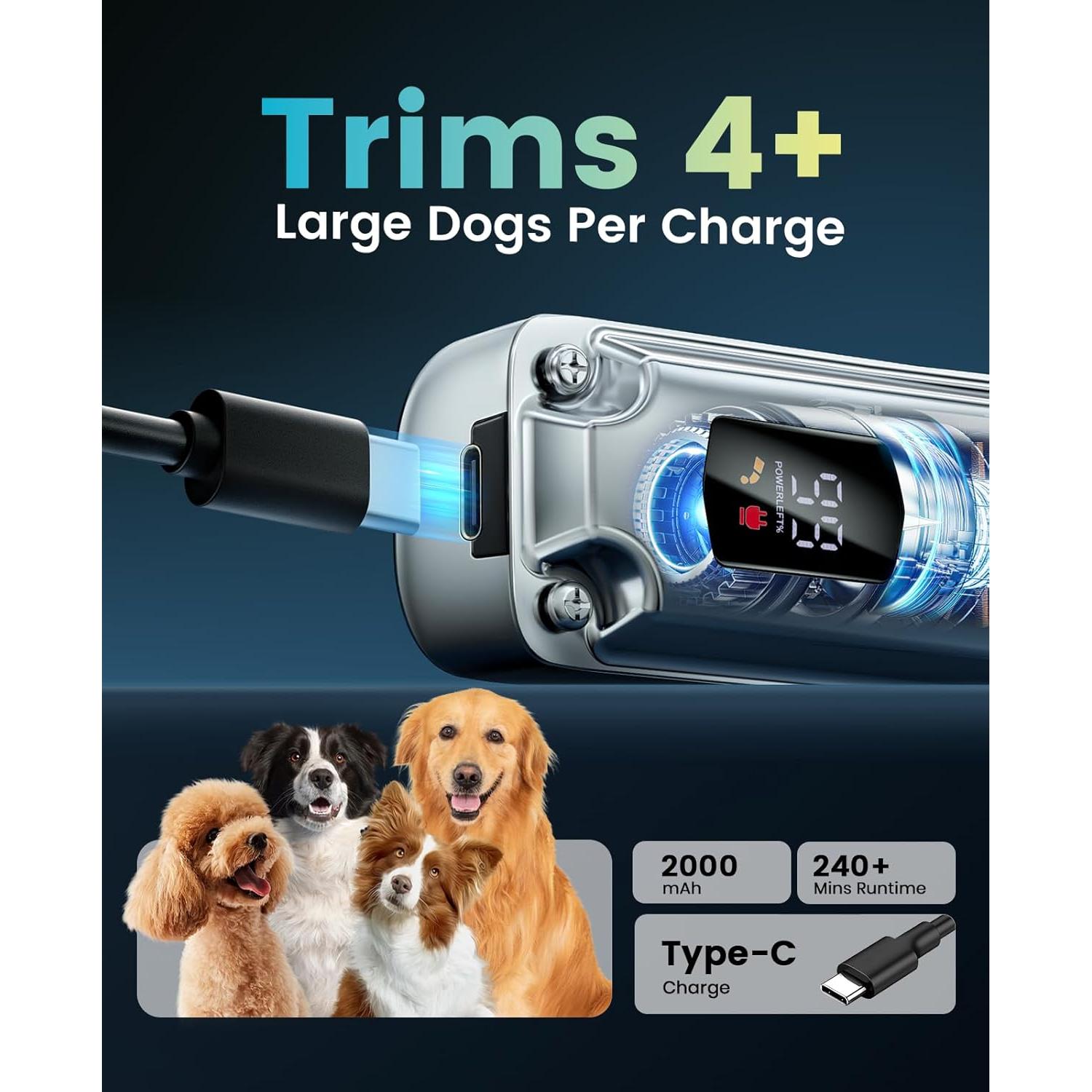 Cortapelos para Perros oneisall PC18 Inalámbrico Bajo Ruido