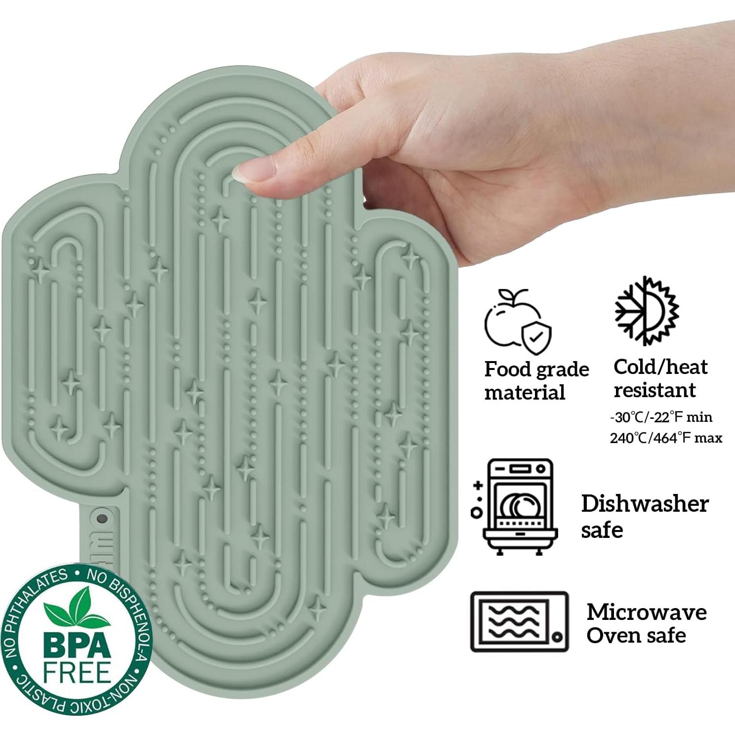 Mat de Lamer OHMO Grande para Perros y Gatos - Diseño Cactus