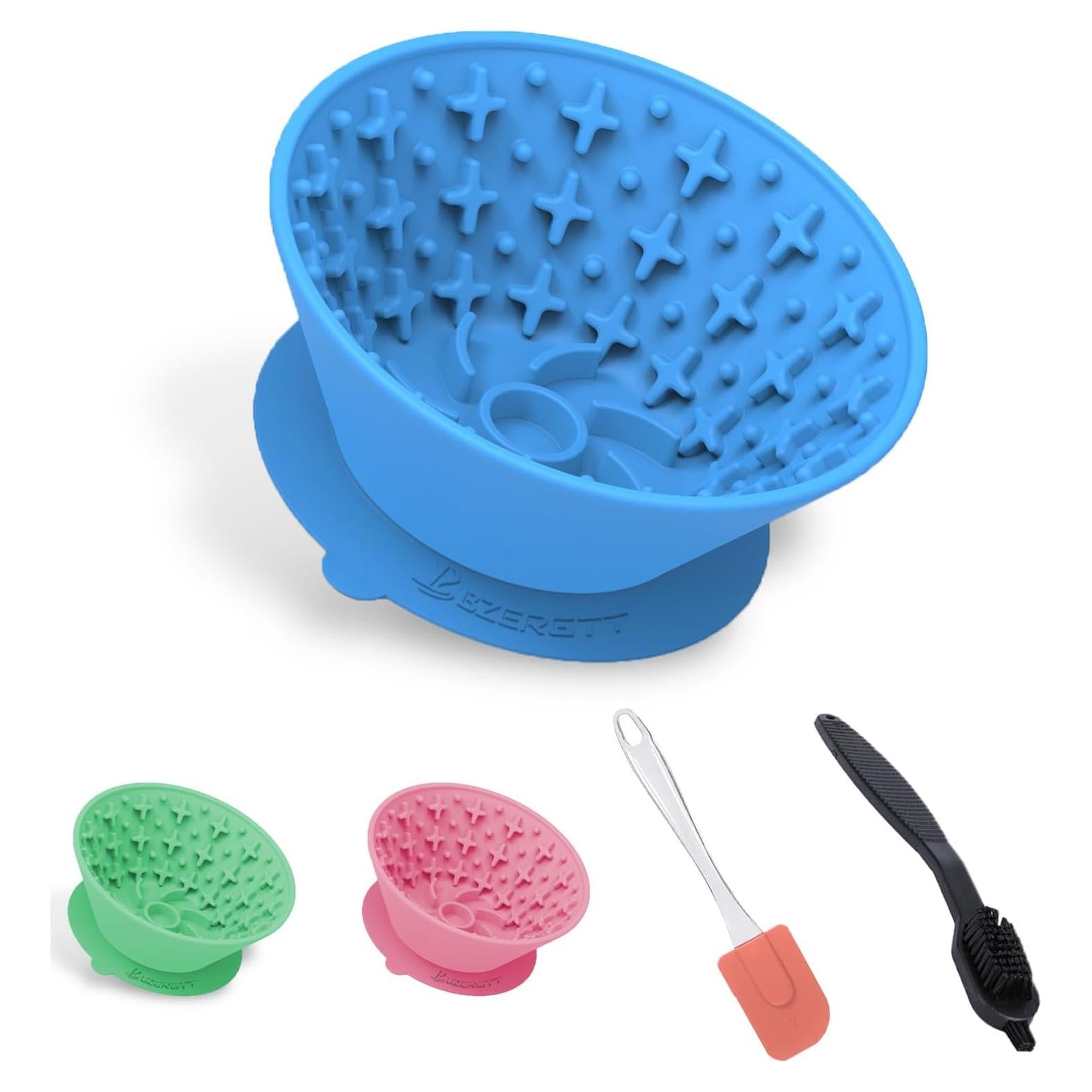 Tazón de Lamer para Perros BZERGTT MSW Azul Antideslizante