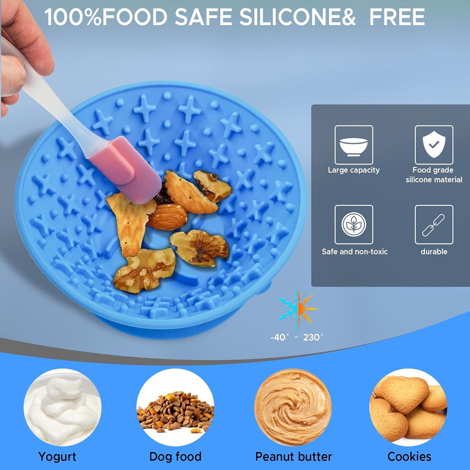 Tazón de Lamer para Perros BZERGTT MSW Azul Antideslizante