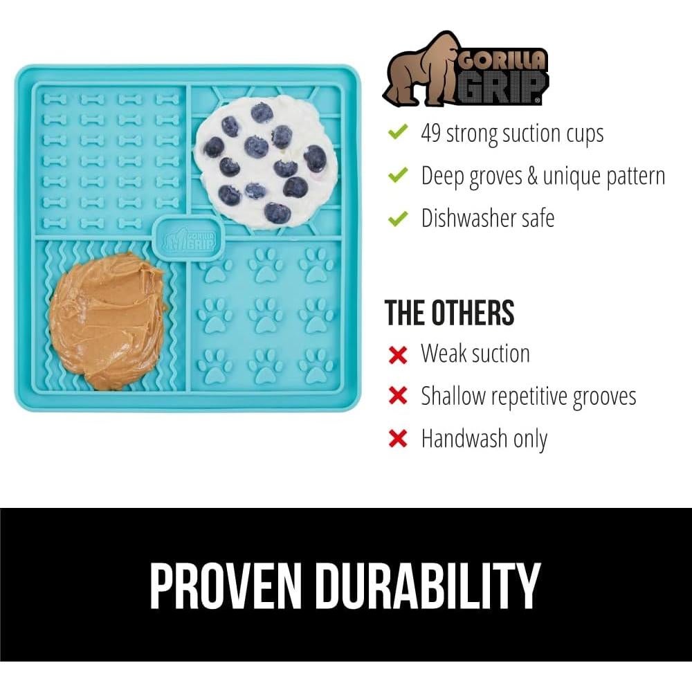 Mate de Lamido Gorilla Grip para Perros y Gatos - 2 Paquete, Silicona BPA Free