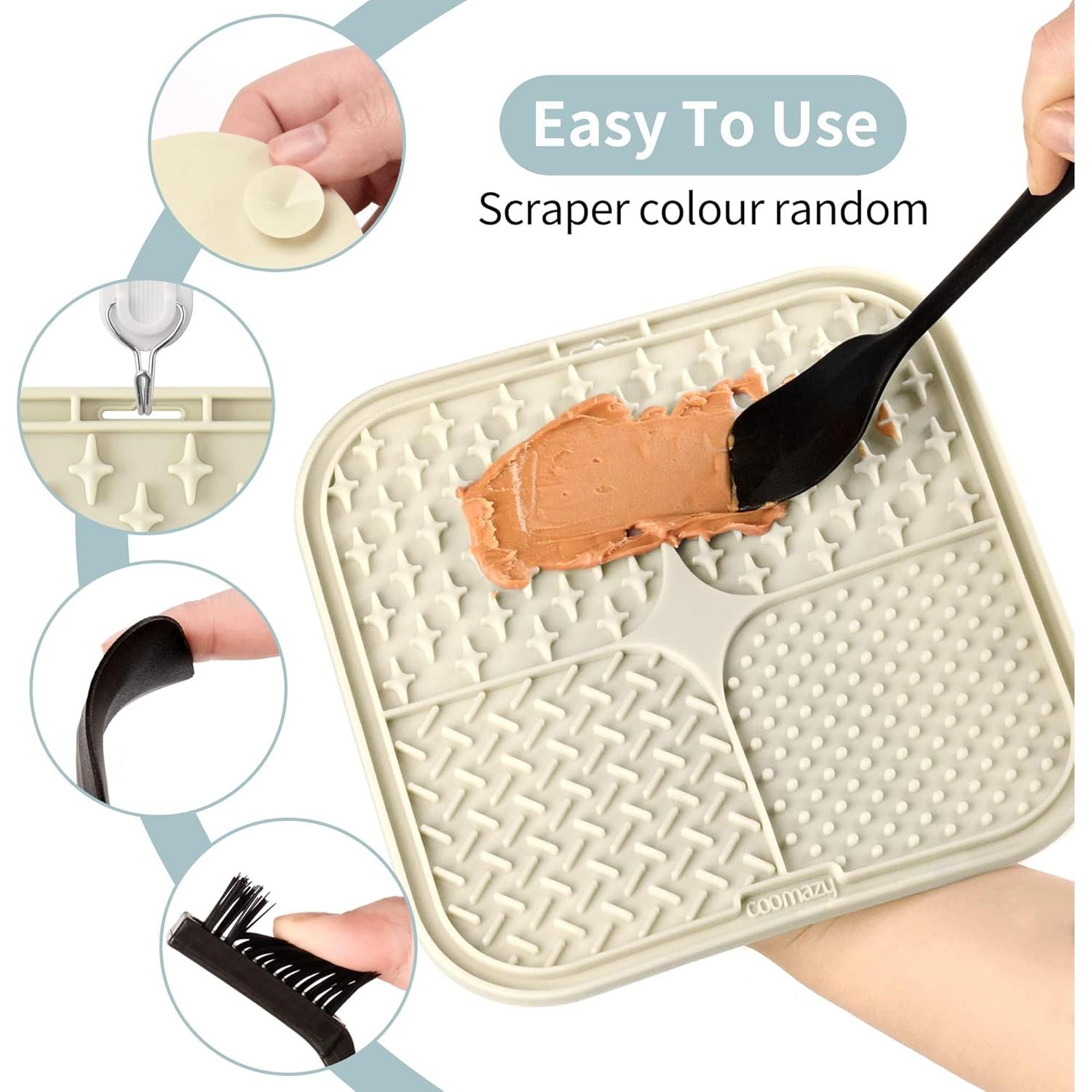 Alfombrilla de Lamido Coomazy para Perros y Gatos, Antideslizante, 2 Paquetes