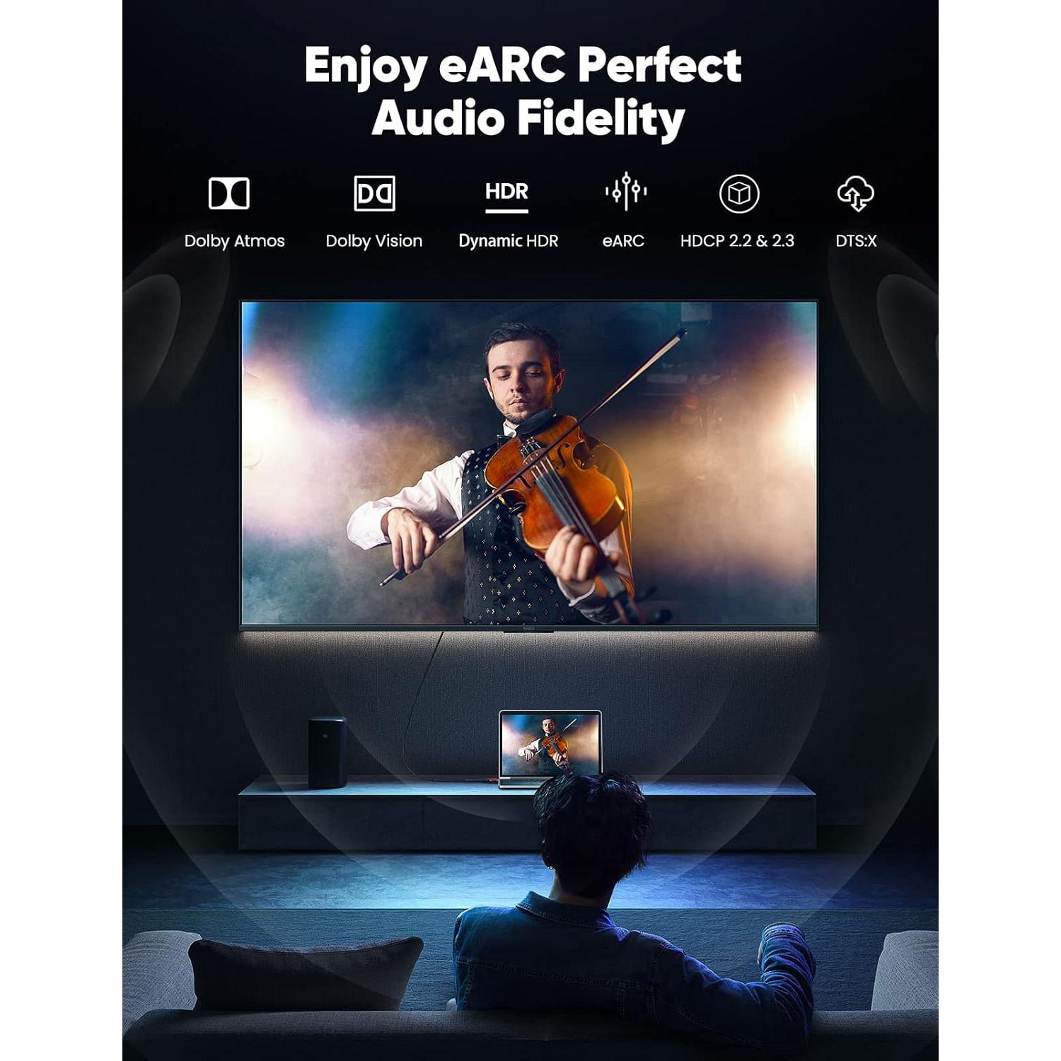 Cable HDMI 2.1 Snowkids 0.5M Ultra Alta Velocidad 8K 48Gbps