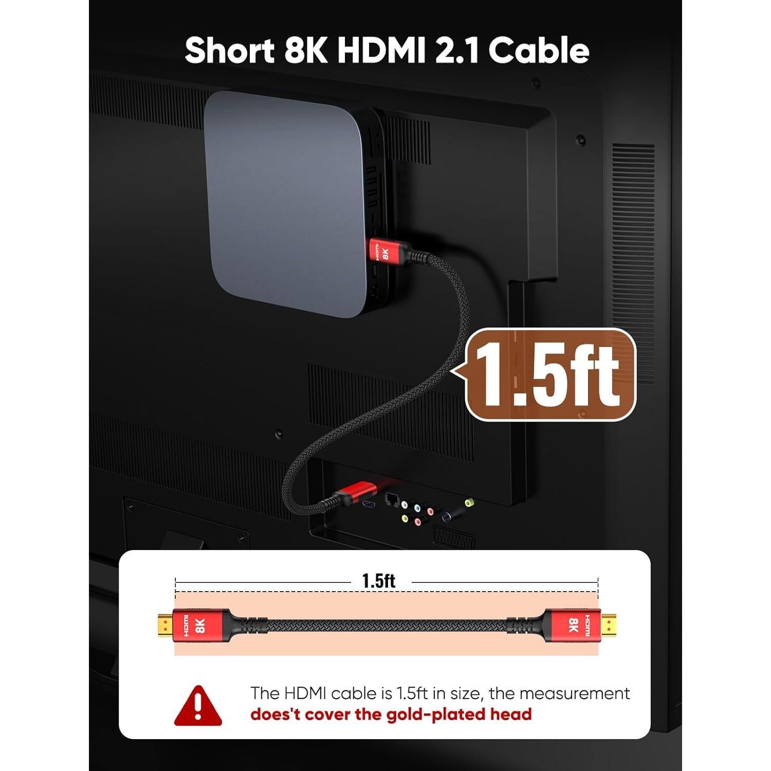 Cable HDMI 2.1 Snowkids 0.5M Ultra Alta Velocidad 8K 48Gbps