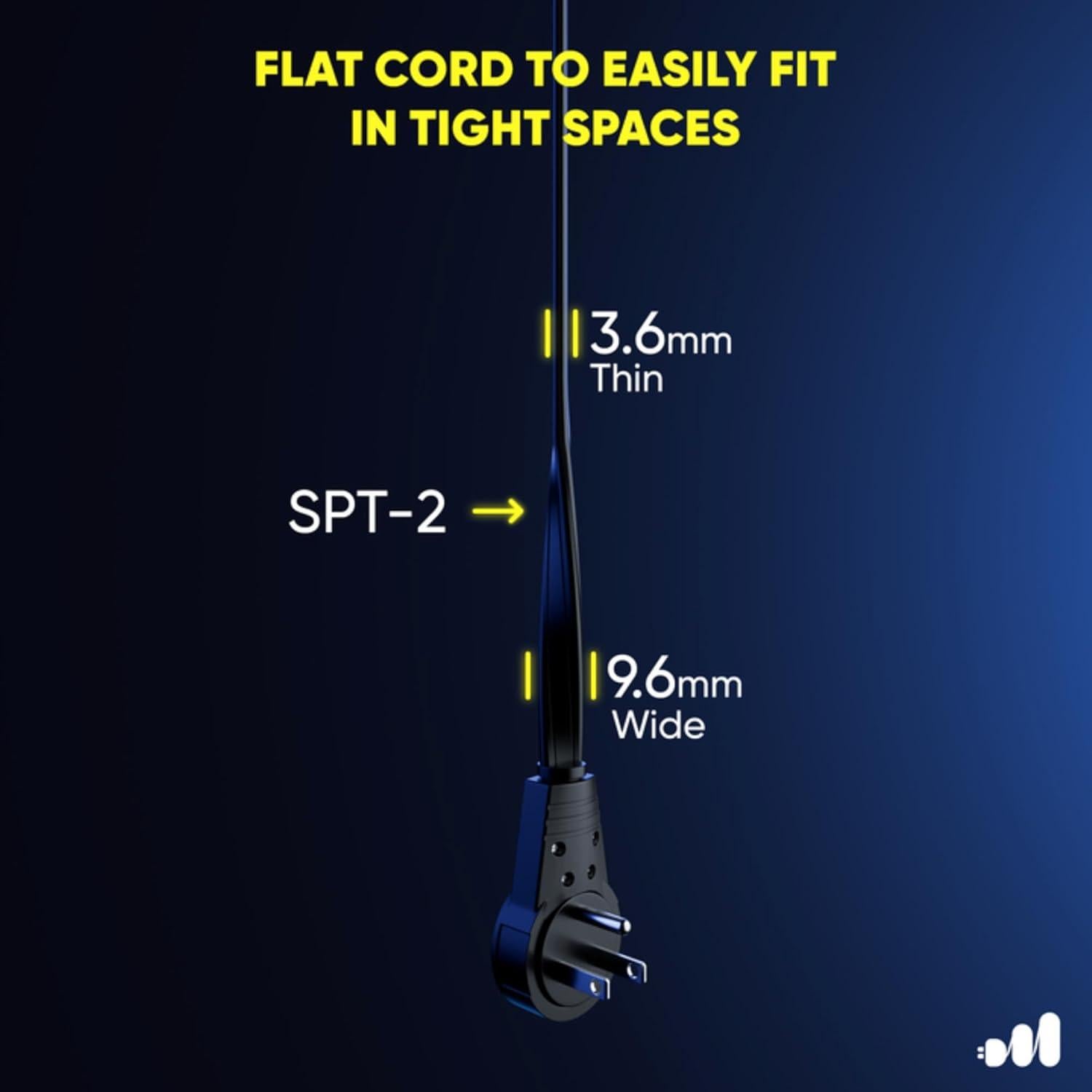 Cable de Extensión Maximm 1 Pie 3 Salidas Negro 360 Grados