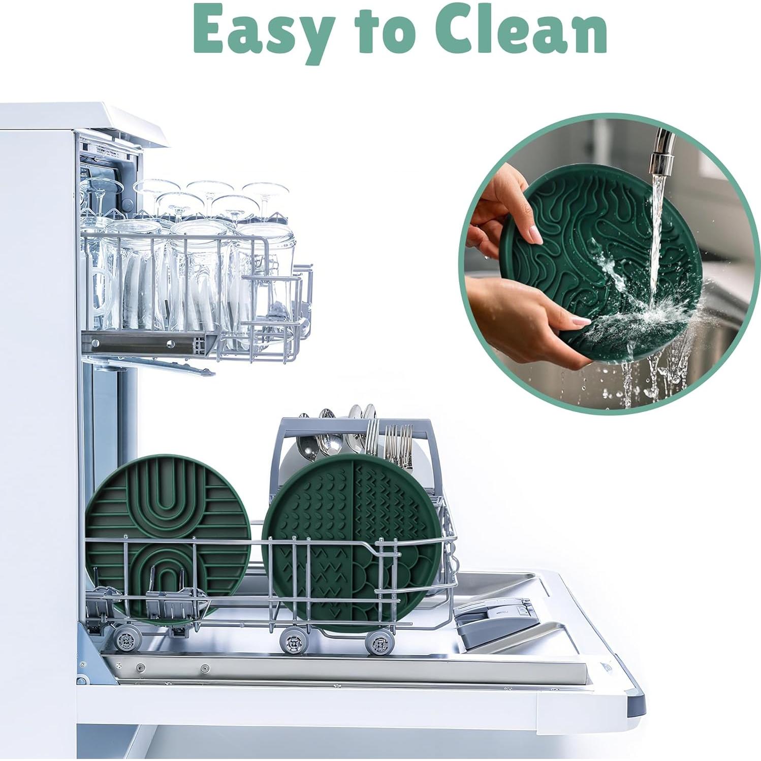 Cuenco de Alimentación Lenta PetZee con Alfombrilla de Lamer Verde