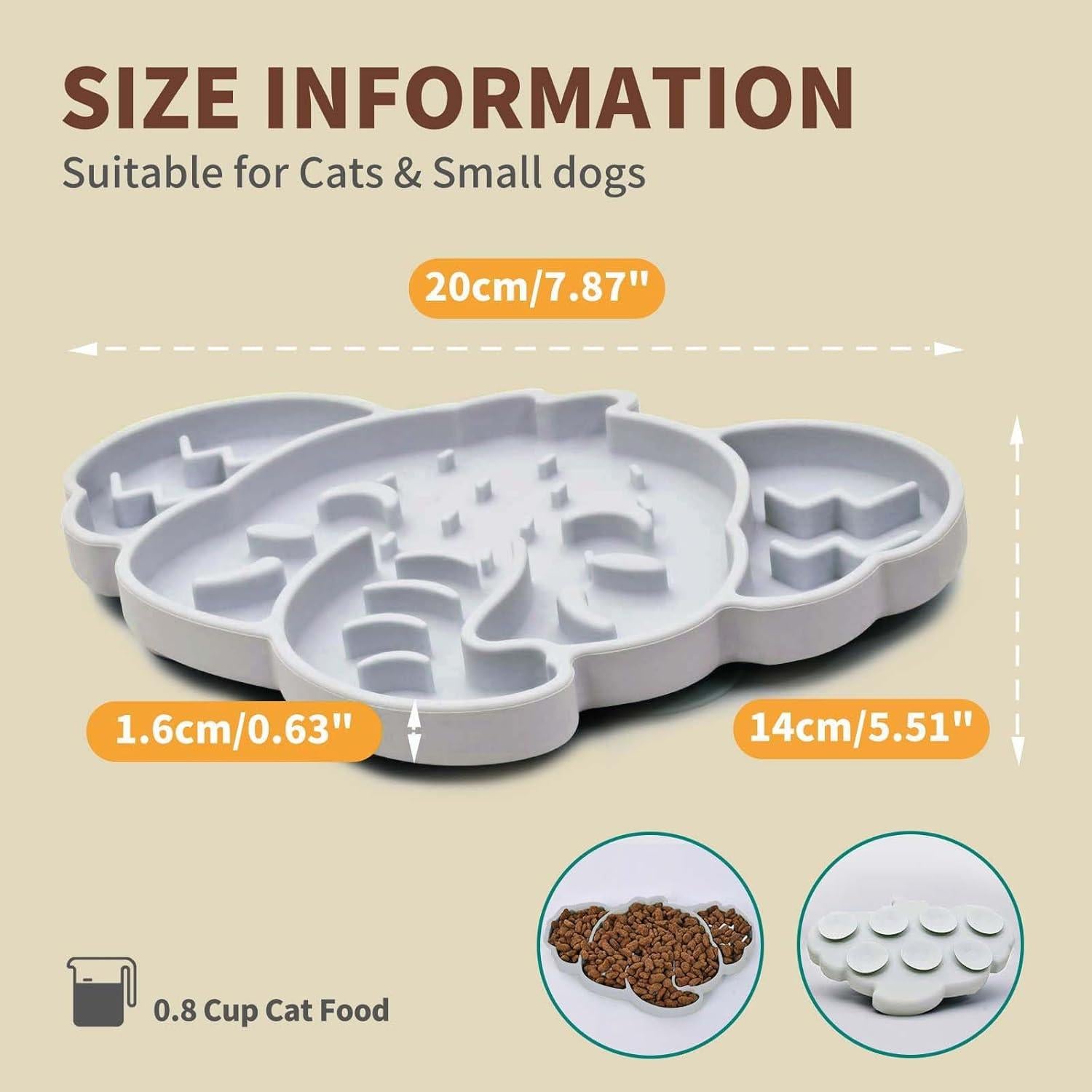 Tazón de Alimentación Lenta Silicona ZOURYNUA 0.8 Taza Gris