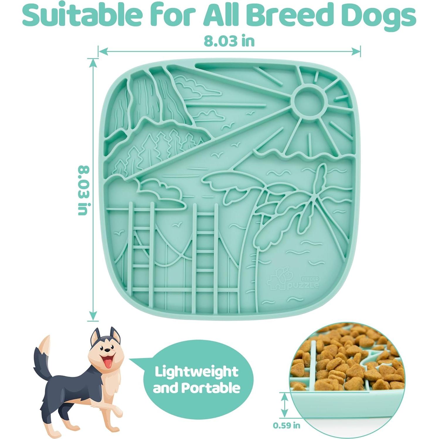 Alfombra Snuffle y Lick para Perros Puzzle Feeder Verde 3 Tazas