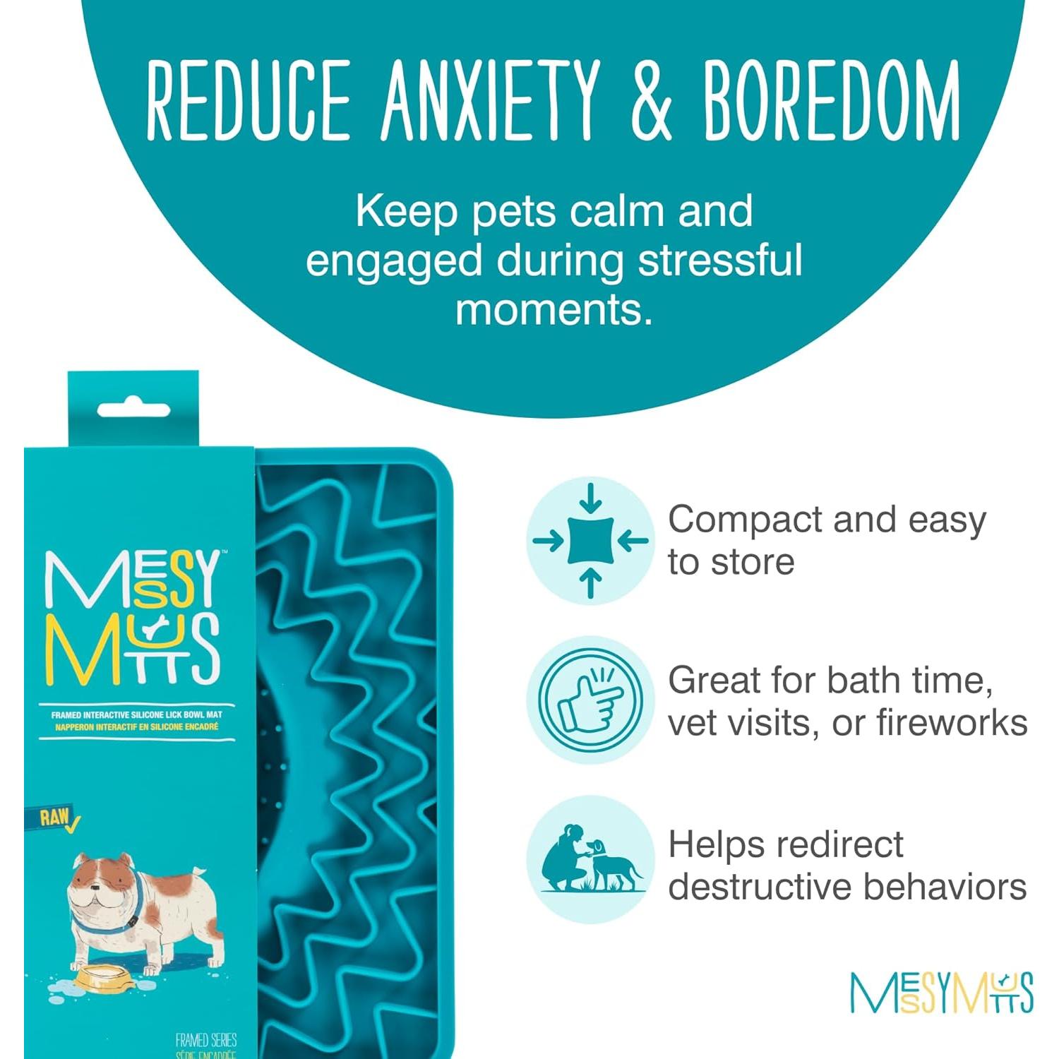 Tapete de Silicona Terapéutico Messy Mutts 24.1 cm para Perros y Gatos