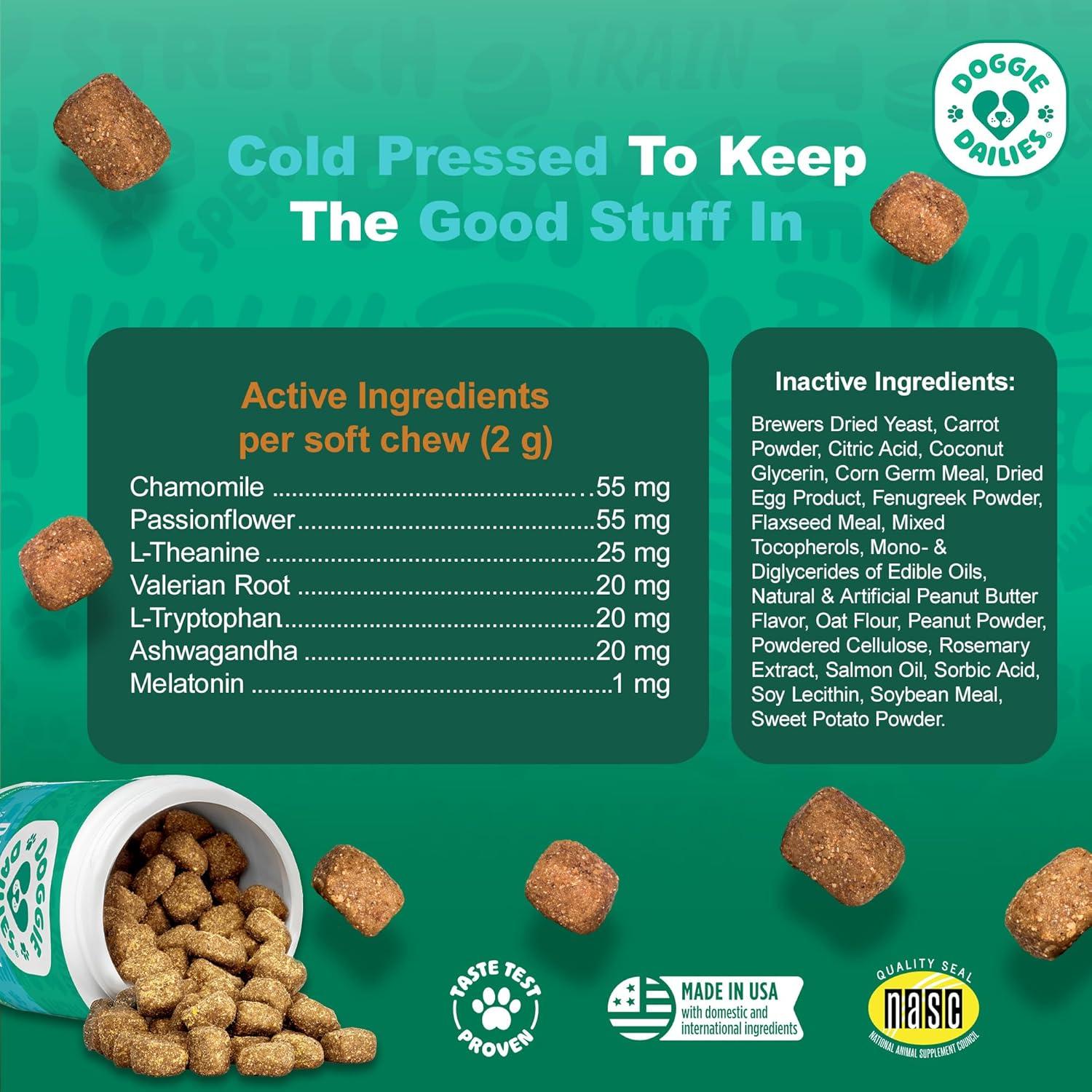 Masticables Calmantes Doggie Dailies Mantequilla de Maní 225g