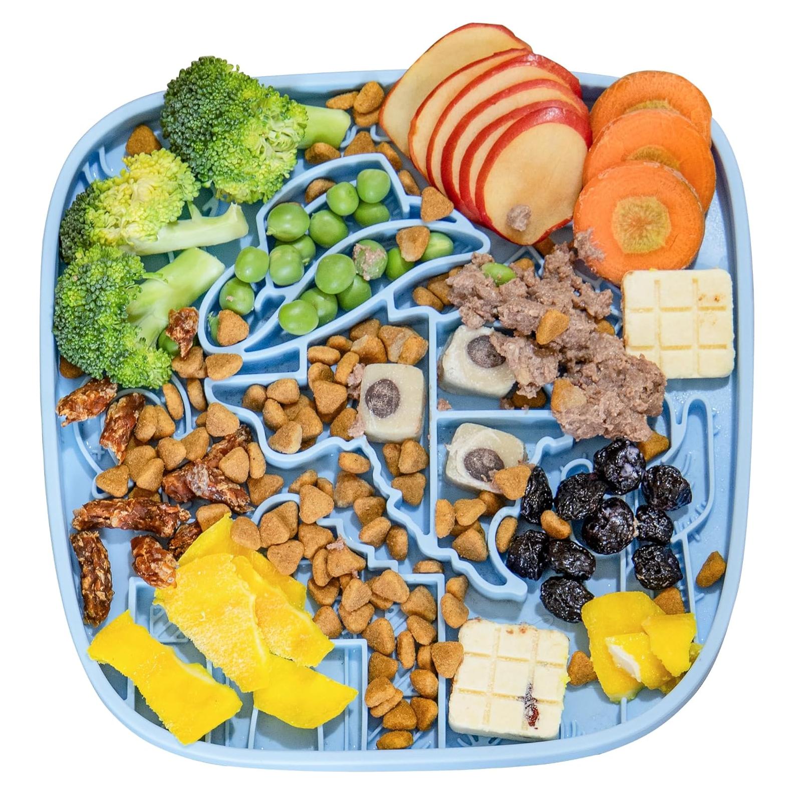 Alfombrilla de Lamer para Perros y Gatos Azul - Alimentador Lento