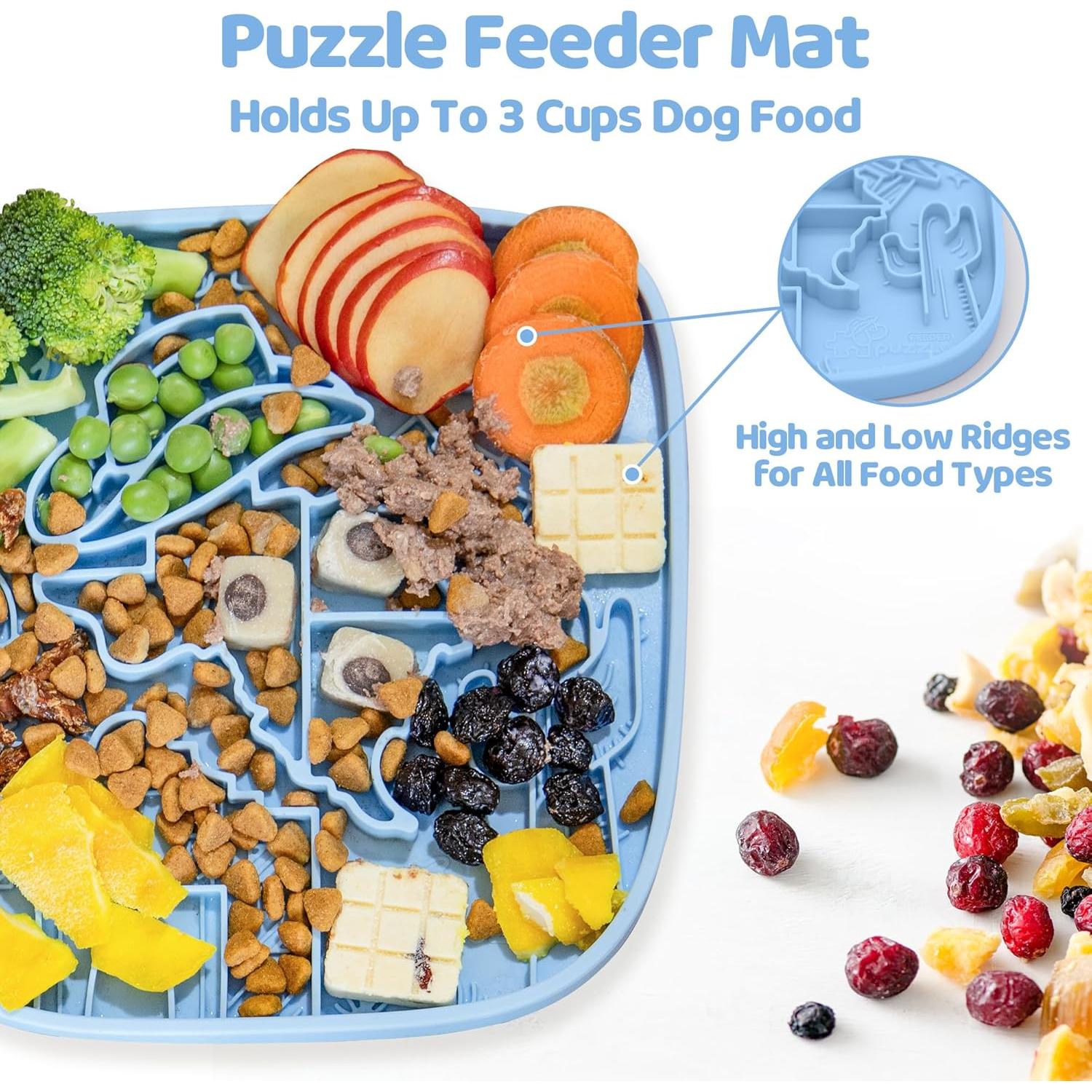 Alfombrilla de Lamer para Perros y Gatos Azul - Alimentador Lento