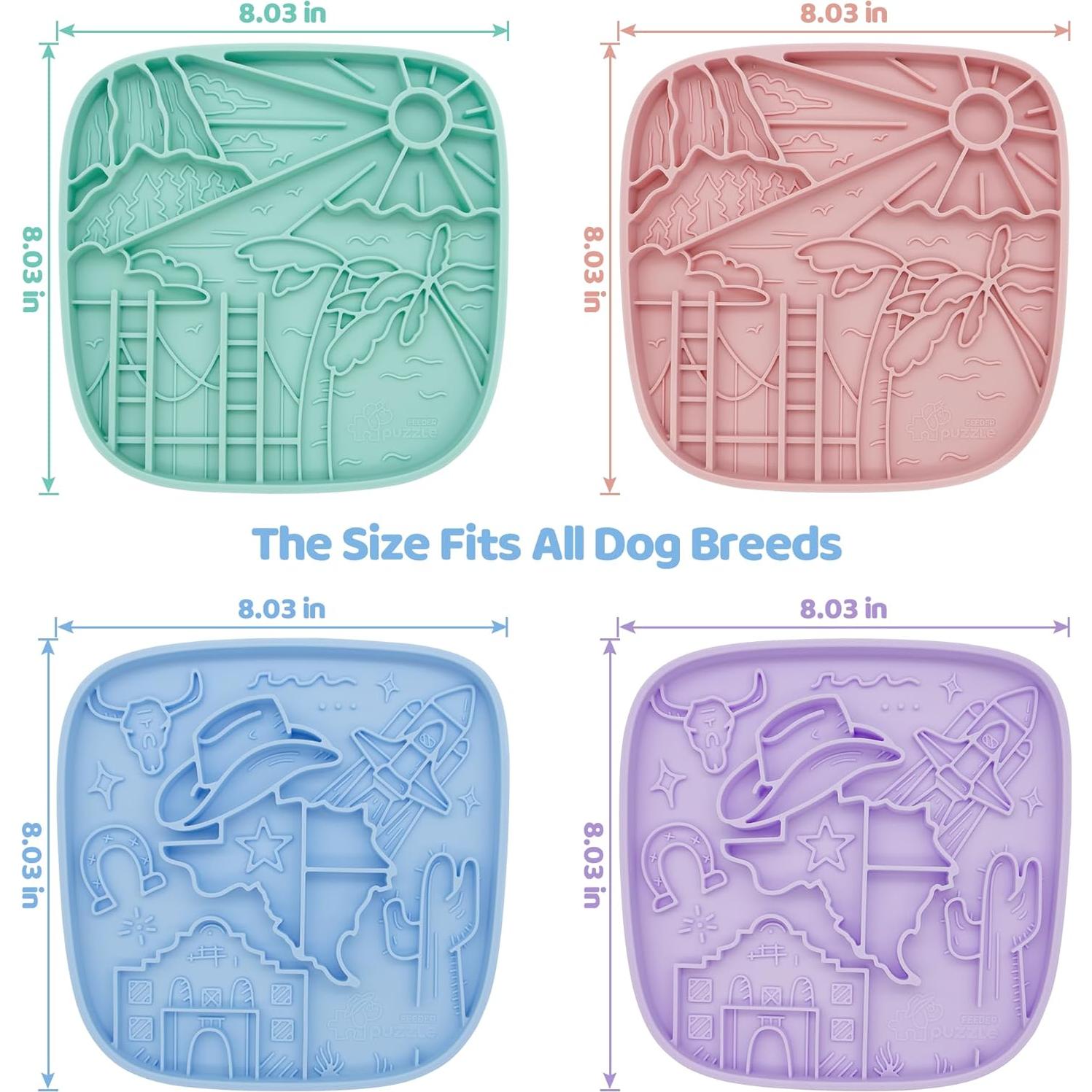 Alfombrilla de Lamer para Perros y Gatos Azul - Alimentador Lento