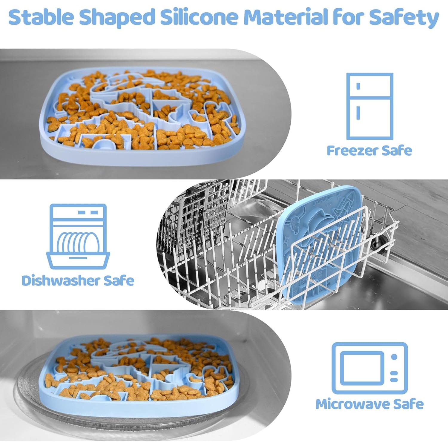 Alfombrilla de Lamer para Perros y Gatos Azul - Alimentador Lento