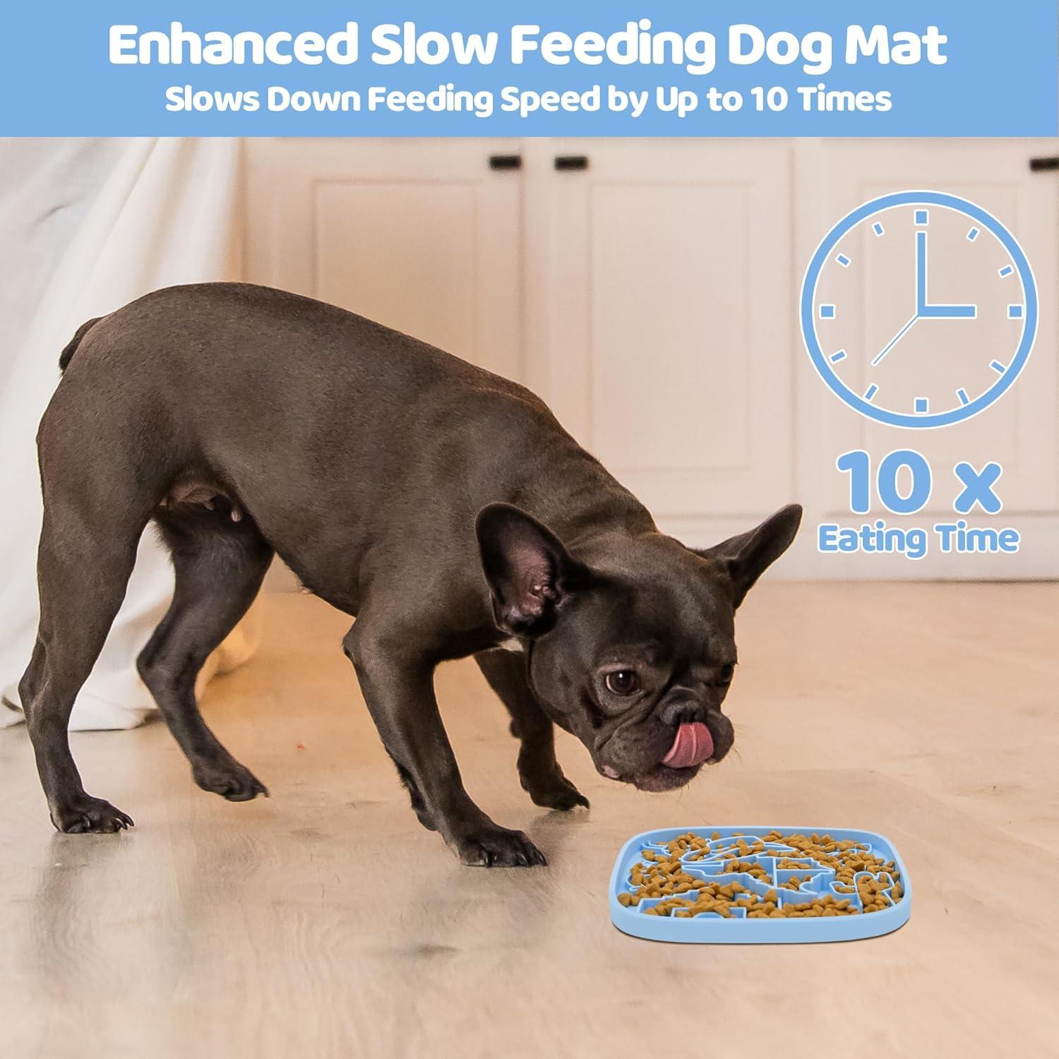 Alfombrilla de Lamer para Perros y Gatos Azul - Alimentador Lento