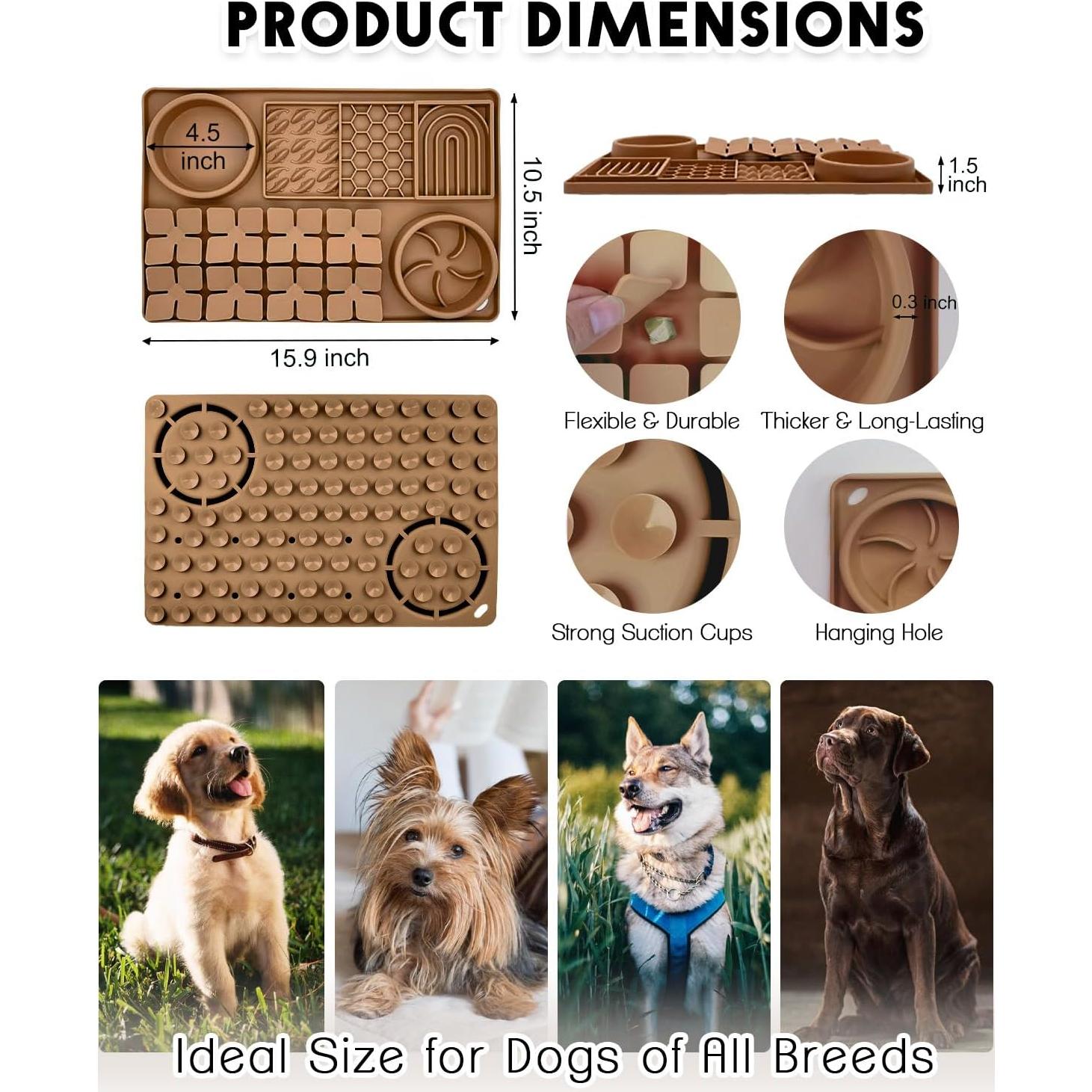 Alfombra de Olfateo 4 en 1 OurMiao XL Marrón - Alimentación Lenta