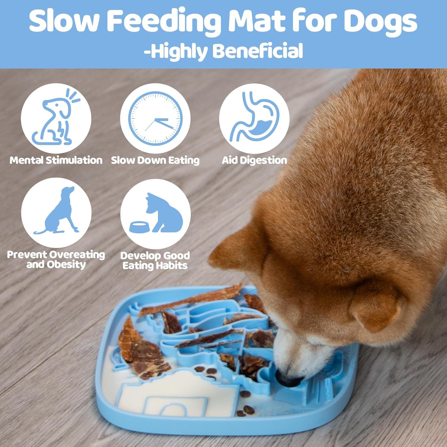 Alfombra de Alimentación Lenta para Perros Puzzle Feeder Azul