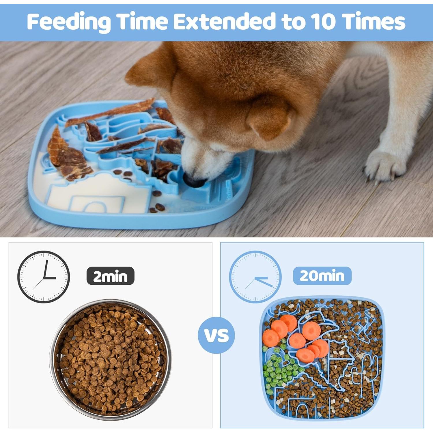 Alfombra de Alimentación Lenta para Perros Puzzle Feeder Azul