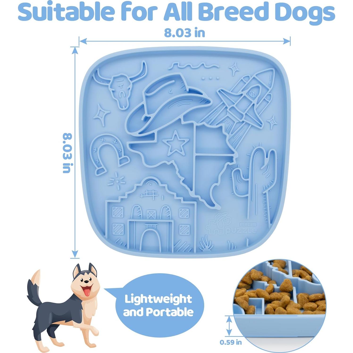 Alfombra de Alimentación Lenta para Perros Puzzle Feeder Azul