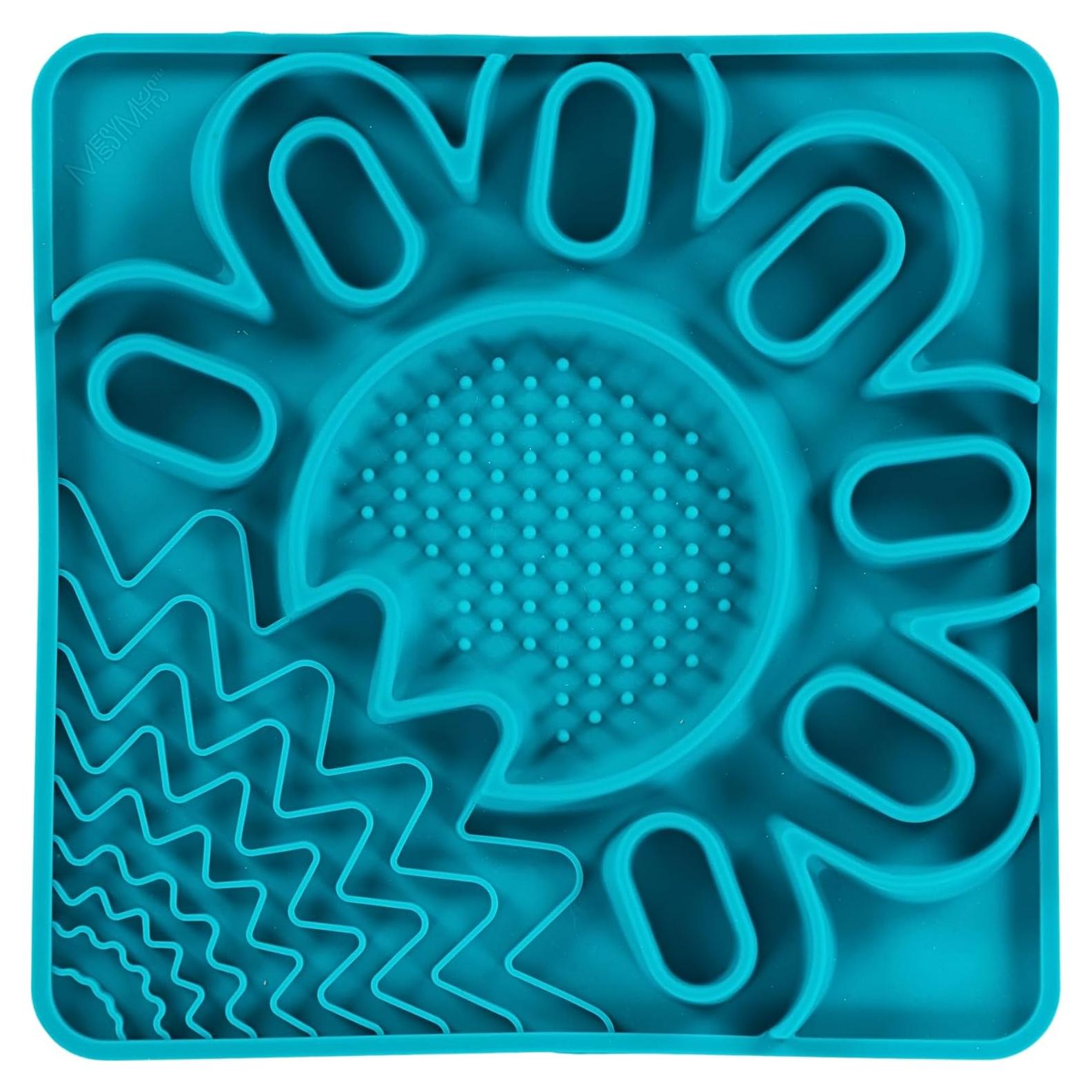 Tapete de Silicona Messy Mutts para Perros y Gatos 24.1 cm Azul