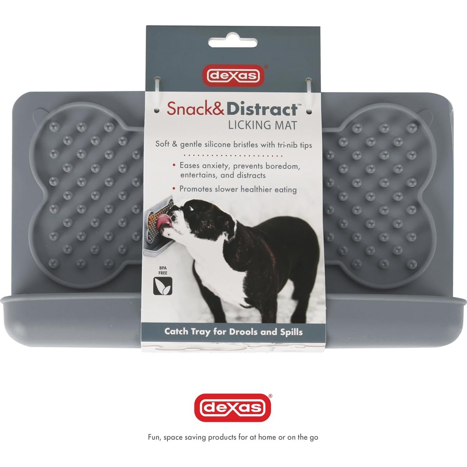 Alfombrilla de Lamer Dexas Snack & Distract 24.1x14cm Gris