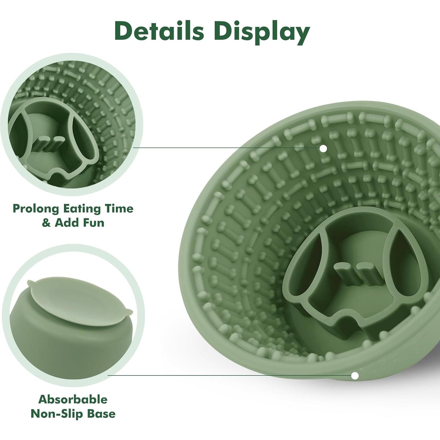 Cuenco de Silicona Antideslizante ZOURYNUA 4.2 Tazas Verde
