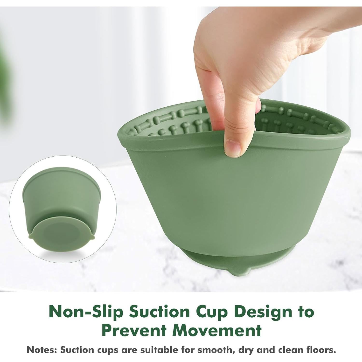 Cuenco de Silicona Antideslizante ZOURYNUA 4.2 Tazas Verde