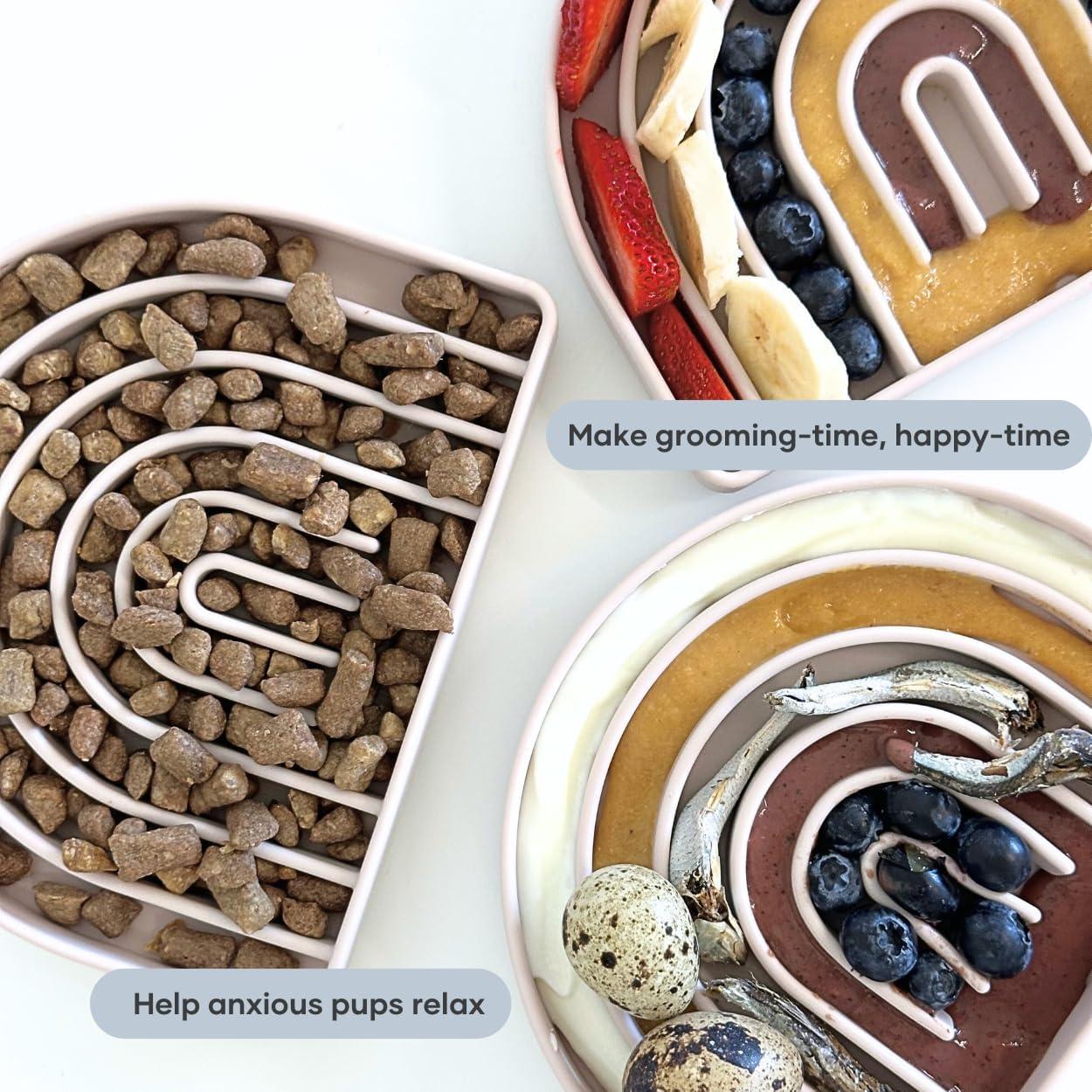 Alfombrilla Lamedora y Alimentador Lento Pupwell 19x15cm Rosa