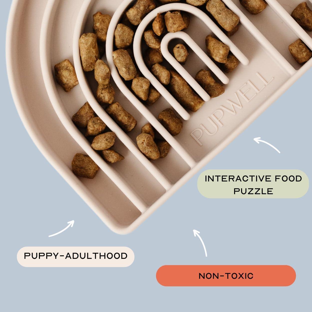 Alfombrilla Lamedora y Alimentador Lento Pupwell 19x15cm Rosa