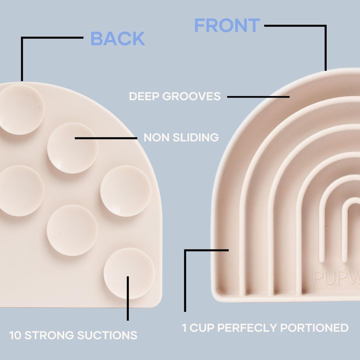 Alfombrilla Lamedora y Alimentador Lento Pupwell 19x15cm Rosa