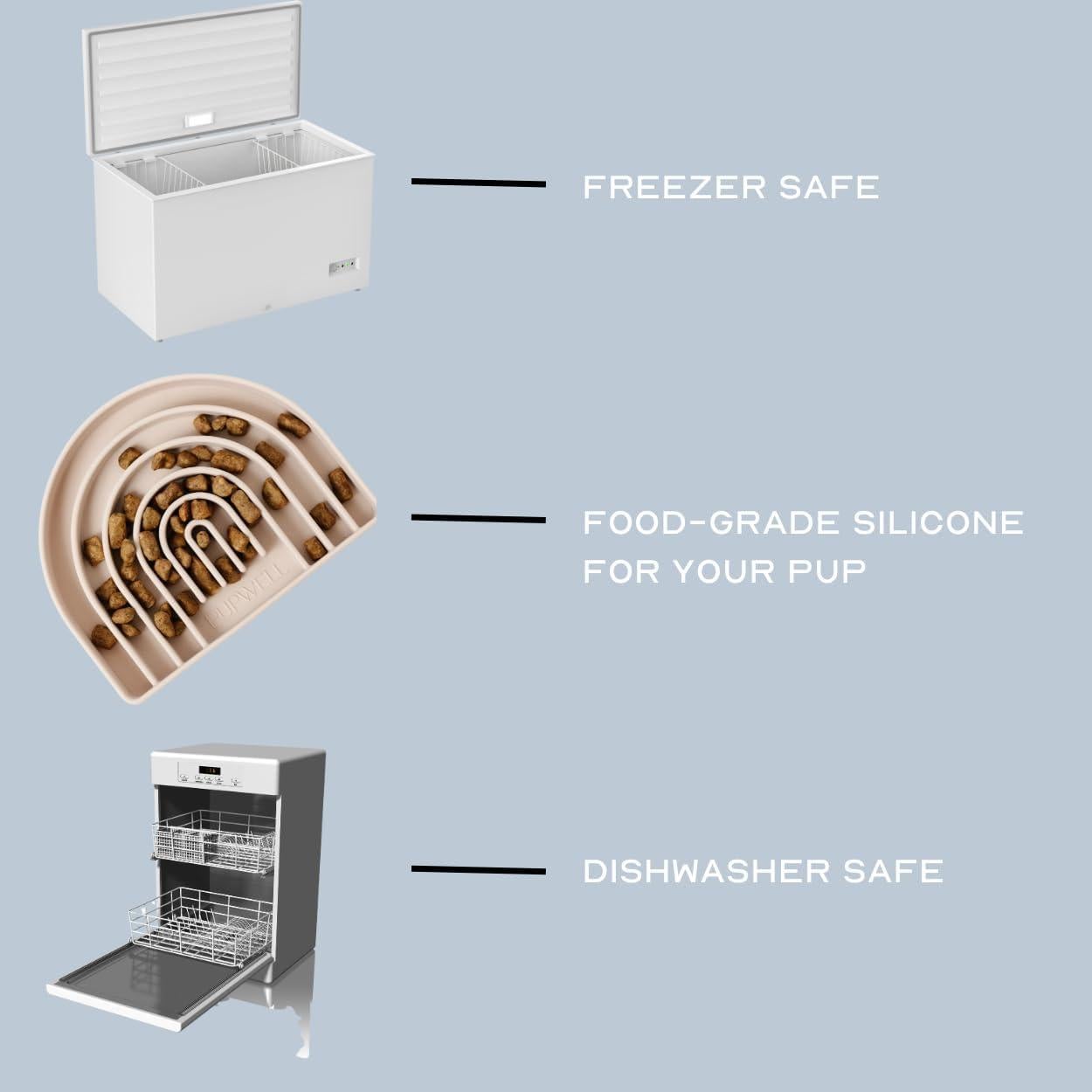 Alfombrilla Lamedora y Alimentador Lento Pupwell 19x15cm Rosa