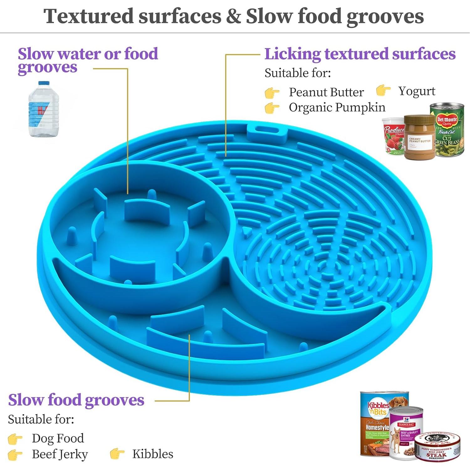 Alfombrilla de Lamer Tacrasz para Perro y Gato Azul Claro