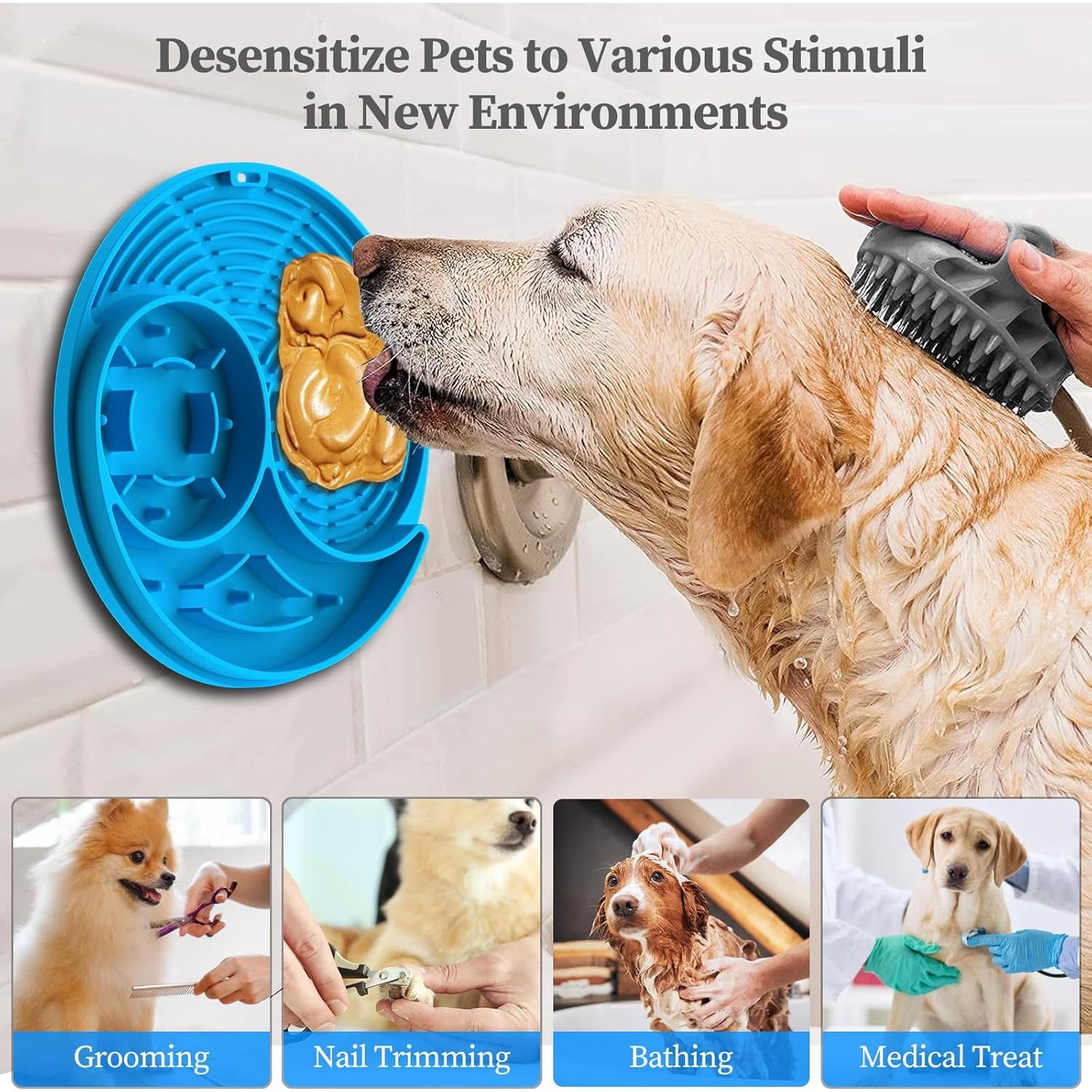 Alfombrilla de Lamer Tacrasz para Perro y Gato Azul Claro