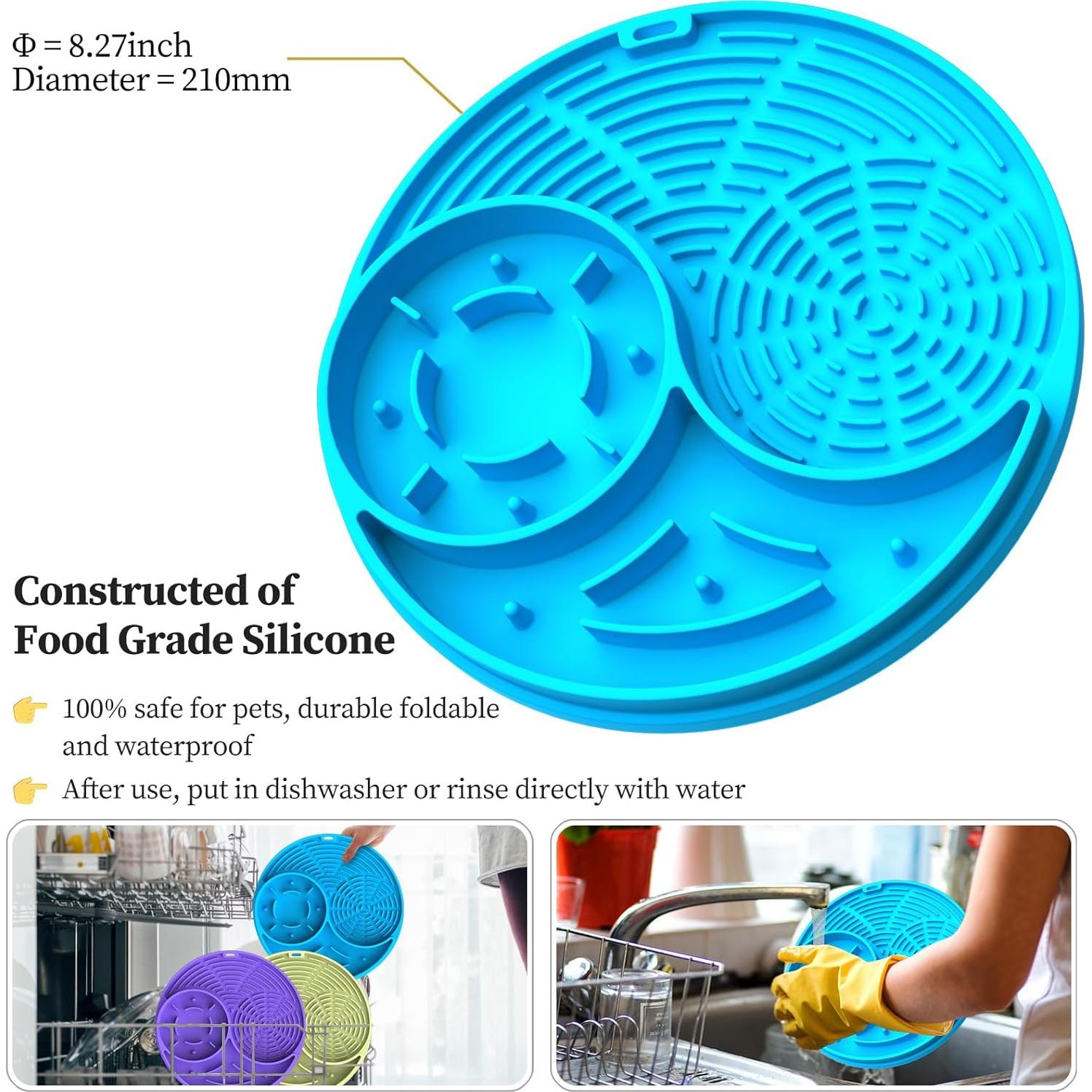 Alfombrilla de Lamer Tacrasz para Perro y Gato Azul Claro