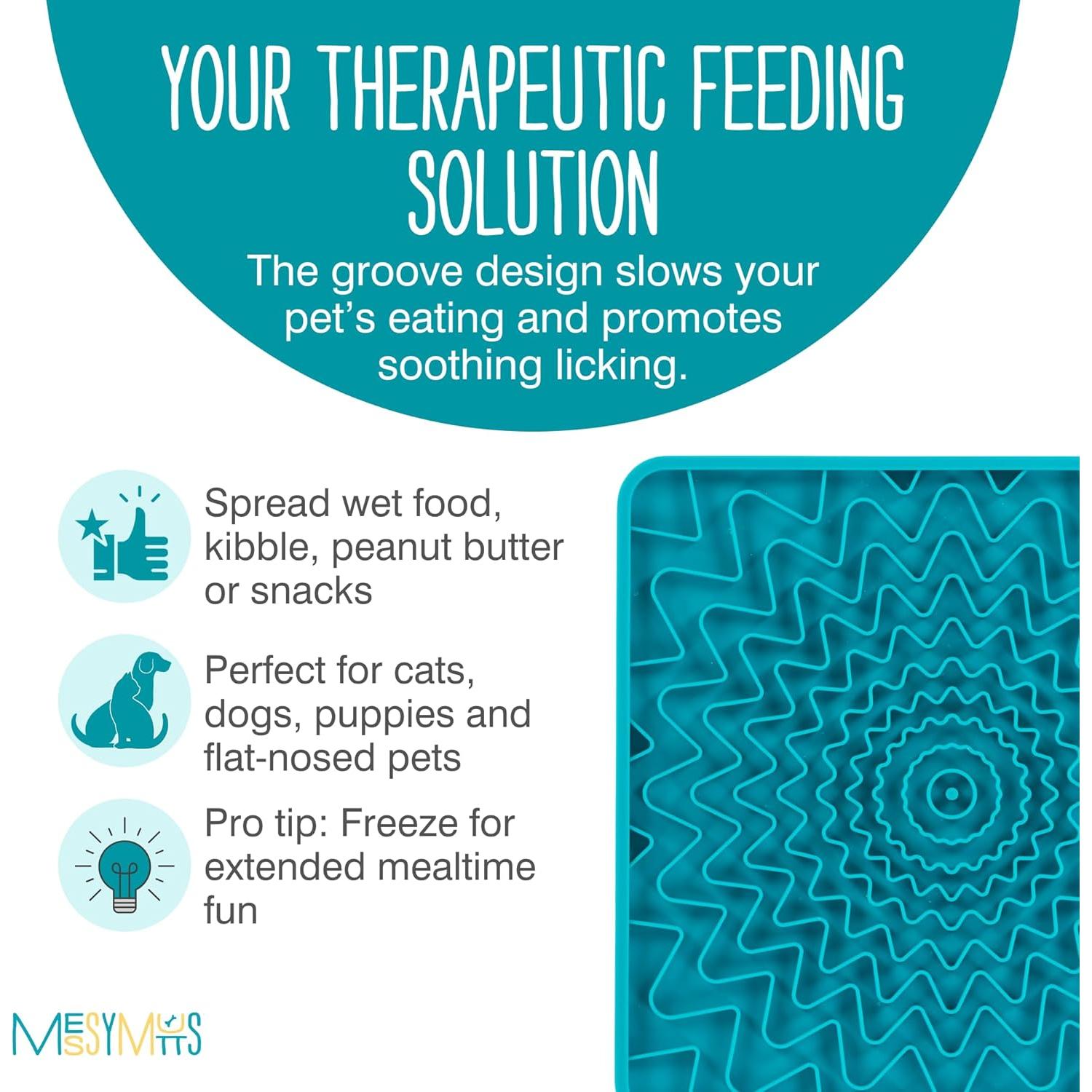 Tapete Terapéutico de Silicona Messy Mutts 24.1x24.1cm Azul