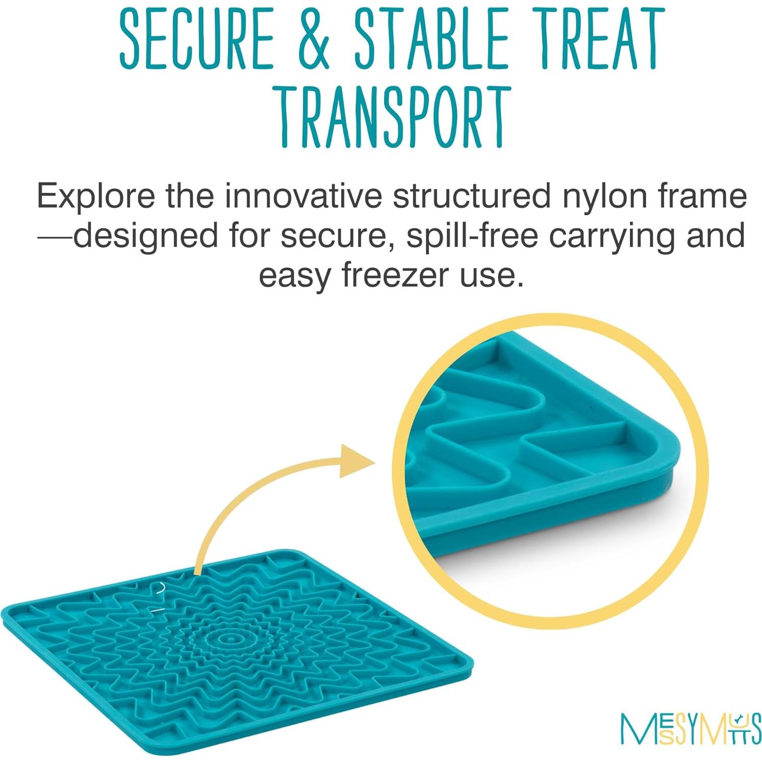 Tapete Terapéutico de Silicona Messy Mutts 24.1x24.1cm Azul