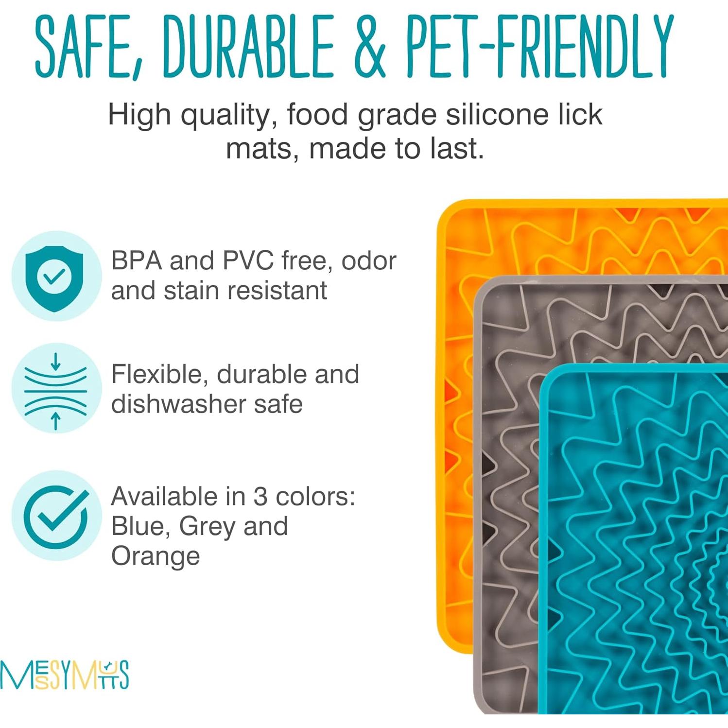 Tapete Terapéutico de Silicona Messy Mutts 24.1x24.1cm Azul