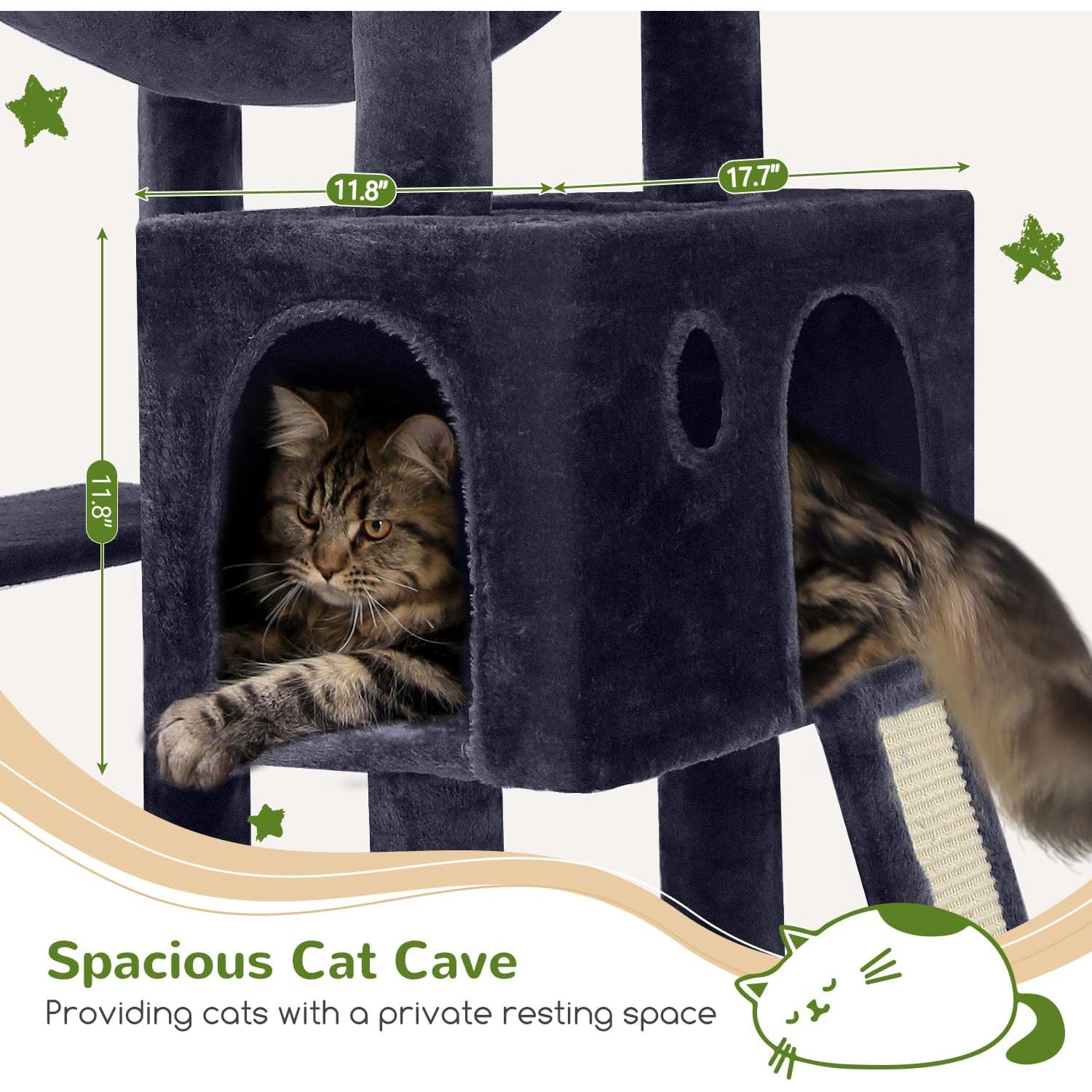 Árbol para Gatos Globlazer F70 Pro 70" Gris Oscuro con Hamaca