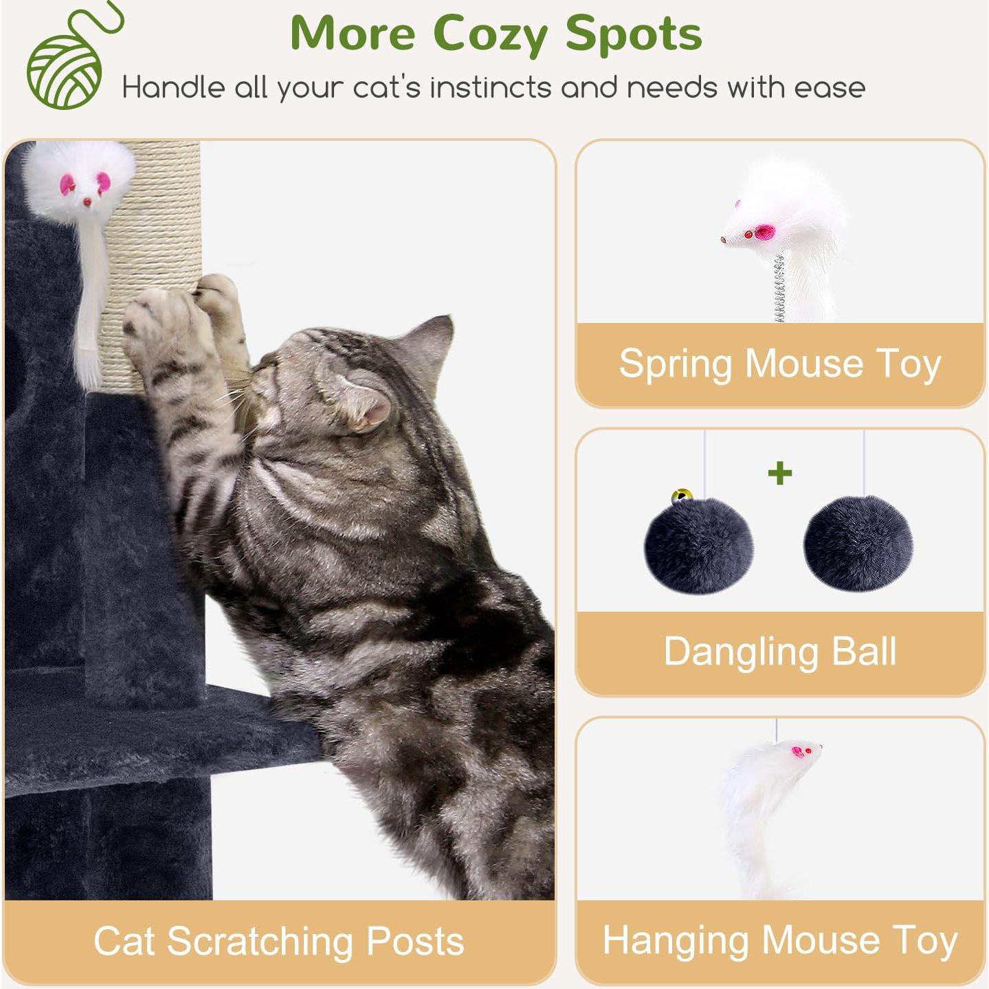 Torre de Árbol para Gatos Globlazer FC50 127 cm Gris Oscuro