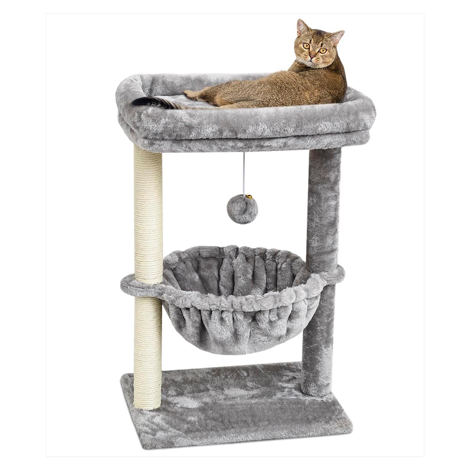 Árbol para Gatos SYANDLVY Torre de Actividad Gris 40.96x66.04cm