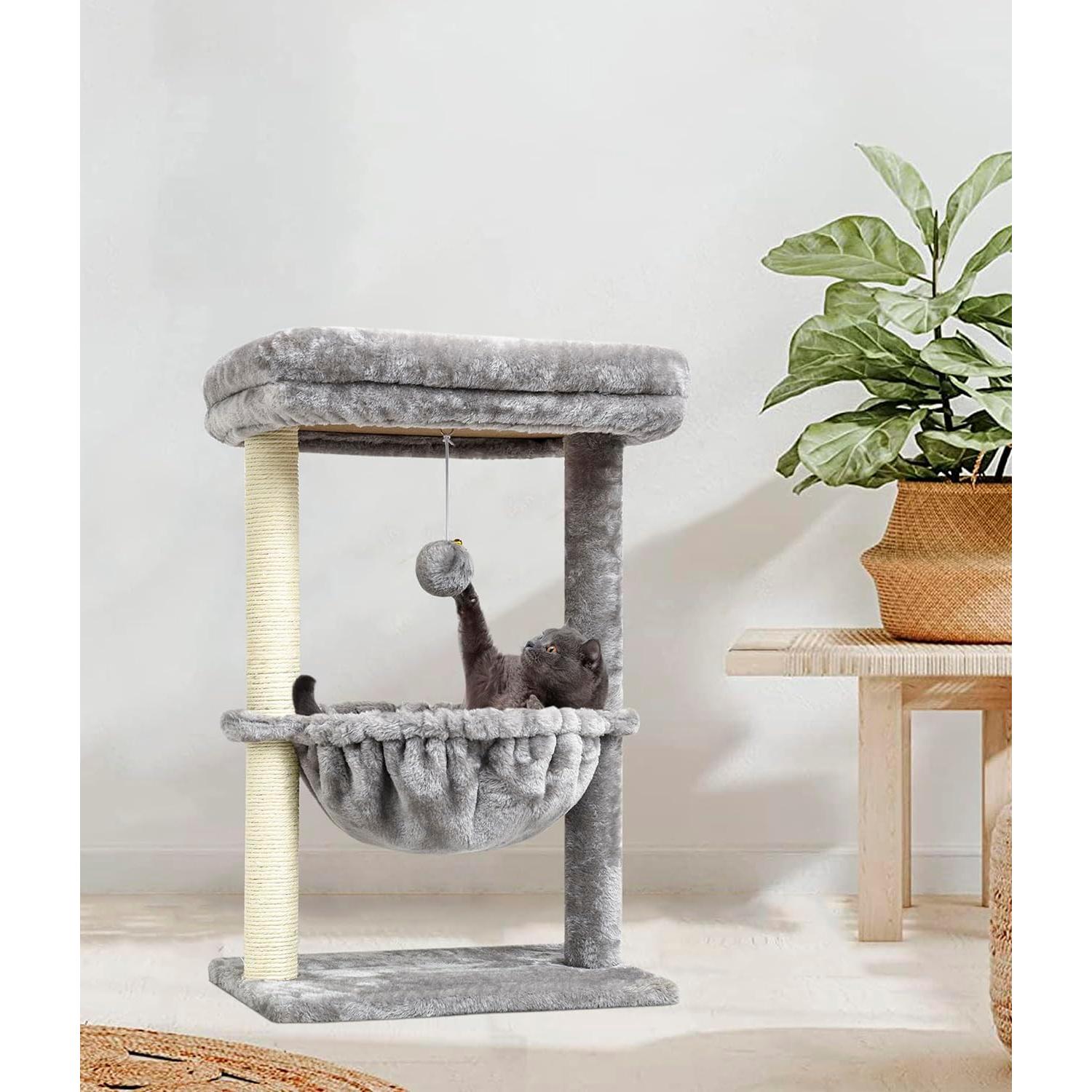 Árbol para Gatos SYANDLVY Torre de Actividad Gris 40.96x66.04cm