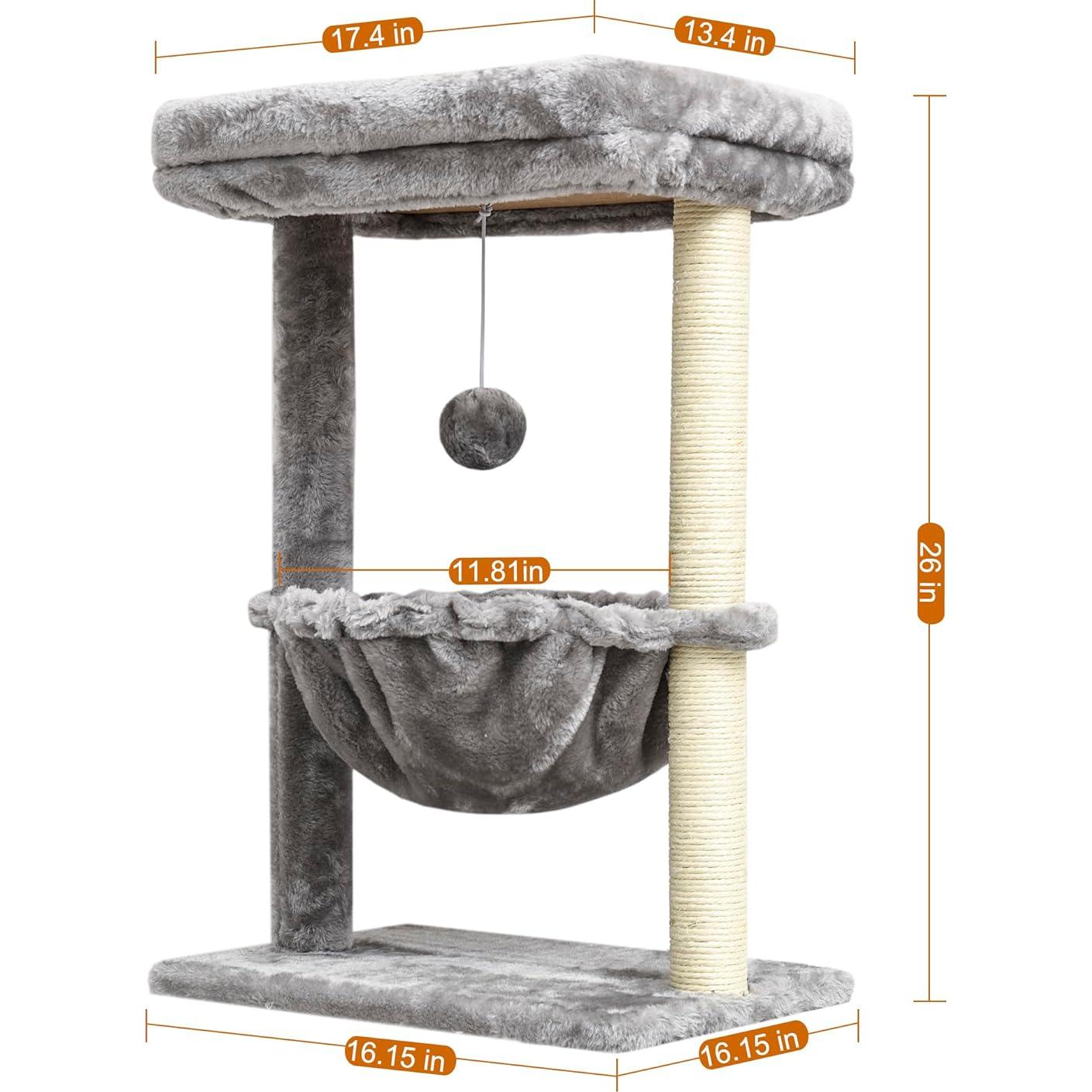 Árbol para Gatos SYANDLVY Torre de Actividad Gris 40.96x66.04cm