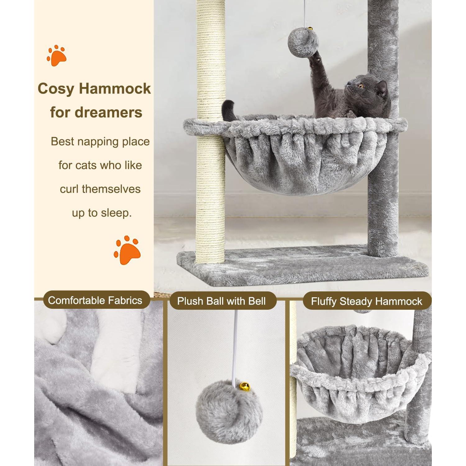 Árbol para Gatos SYANDLVY Torre de Actividad Gris 40.96x66.04cm