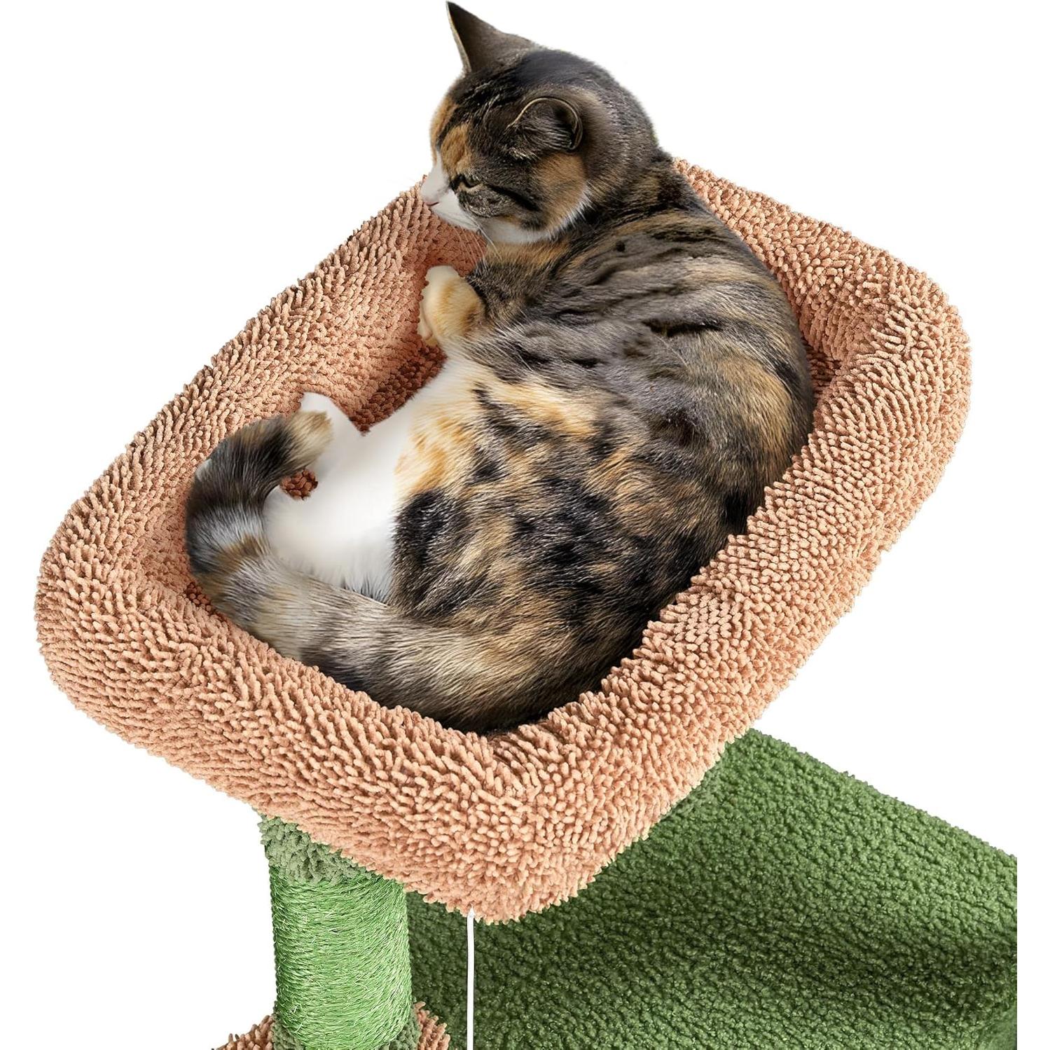 Árbol de Gato Cactus Yaheetech 106.68cm Verde/Marrón