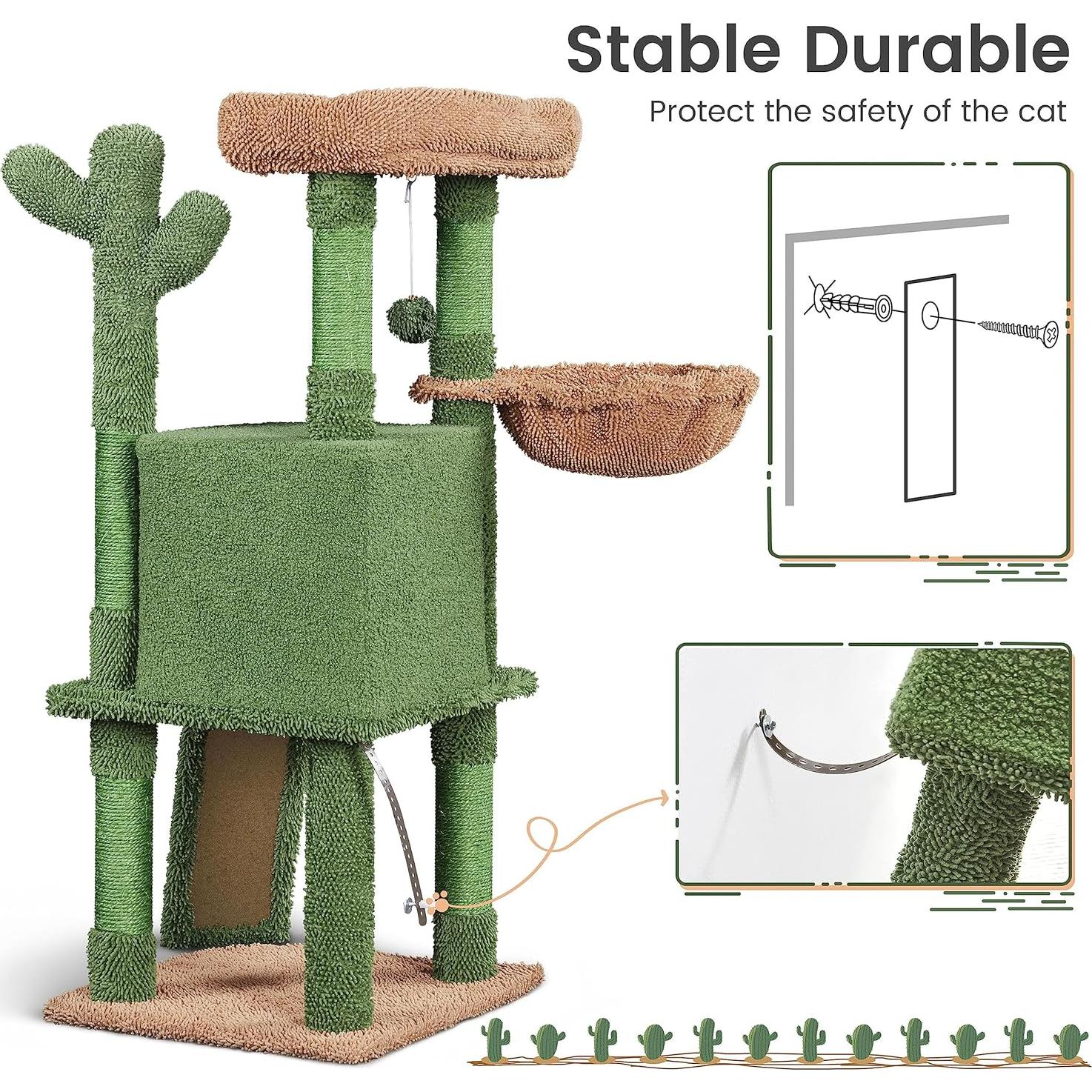 Árbol de Gato Cactus Yaheetech 106.68cm Verde/Marrón