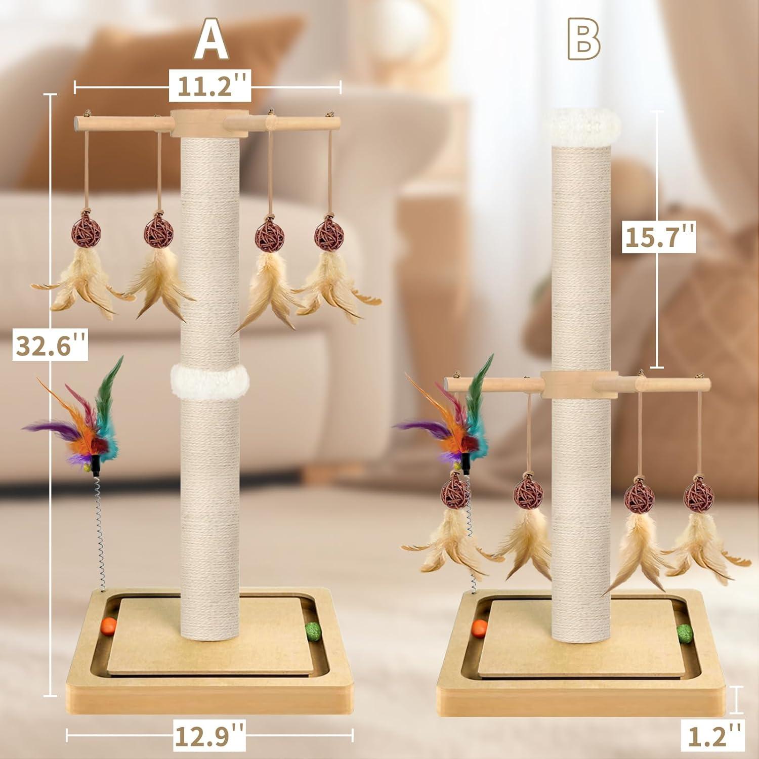 Rascador Alto para Gatos PAROTO 84 cm con Juguetes Interactivos