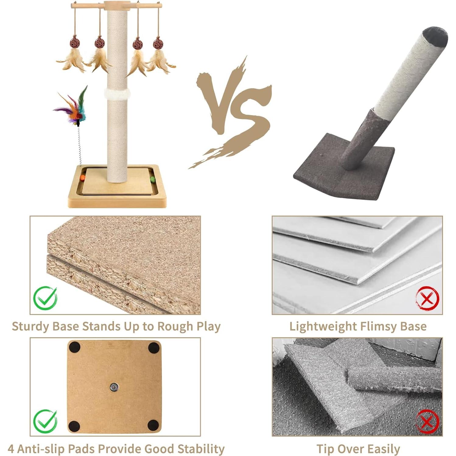 Rascador Alto para Gatos PAROTO 84 cm con Juguetes Interactivos